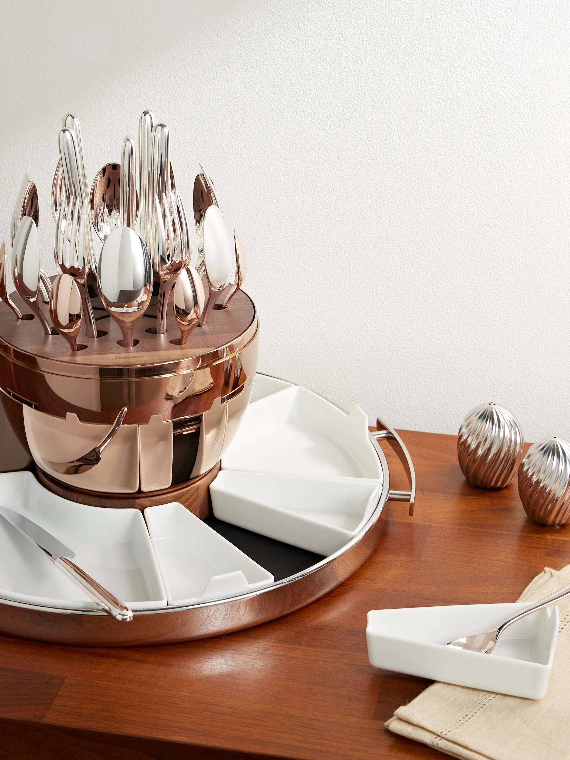 CHRISTOFLE Set of 24 Pink Gold-Tone Cutlery