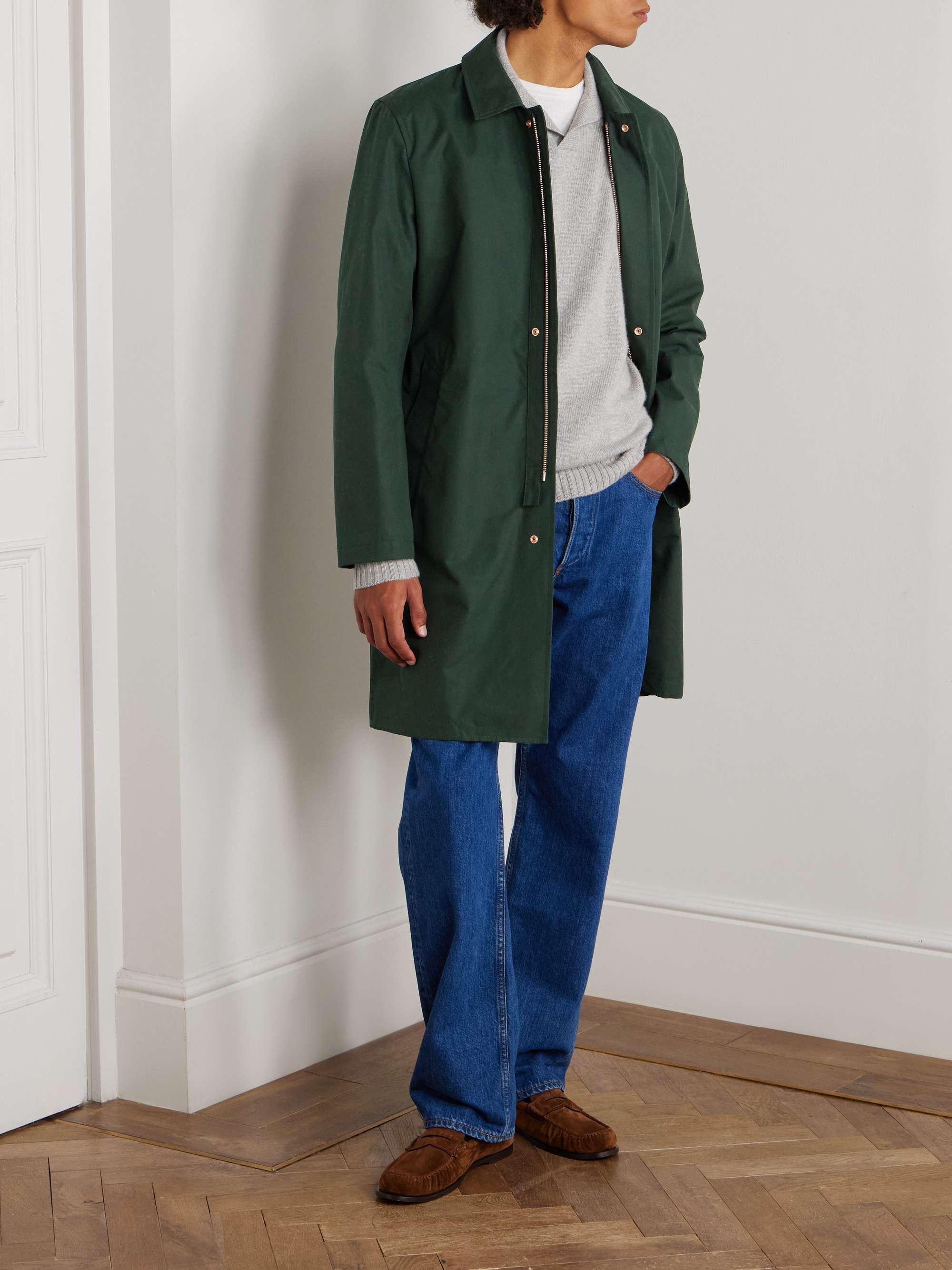 PRIVATE WHITE V.C. معطف للمطر Ventile من القطن