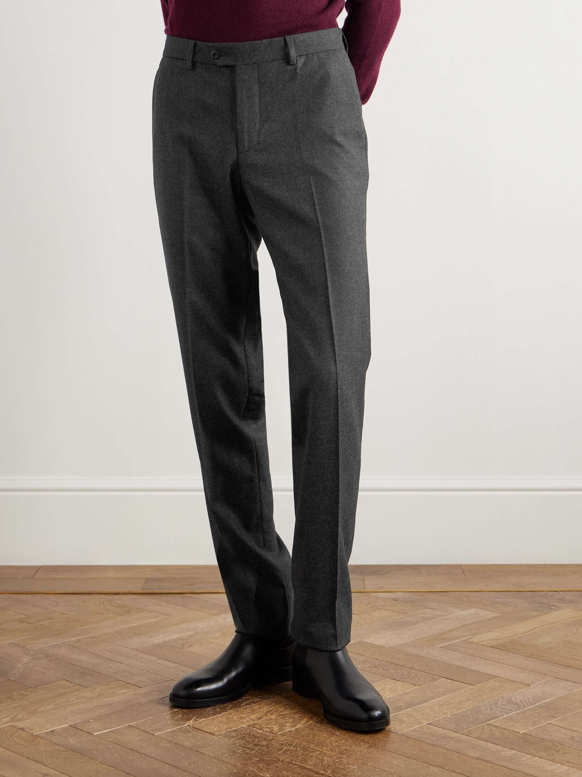 RUBINACCI Luca Slim-Fit Tapered Wool-Flannel Trousers