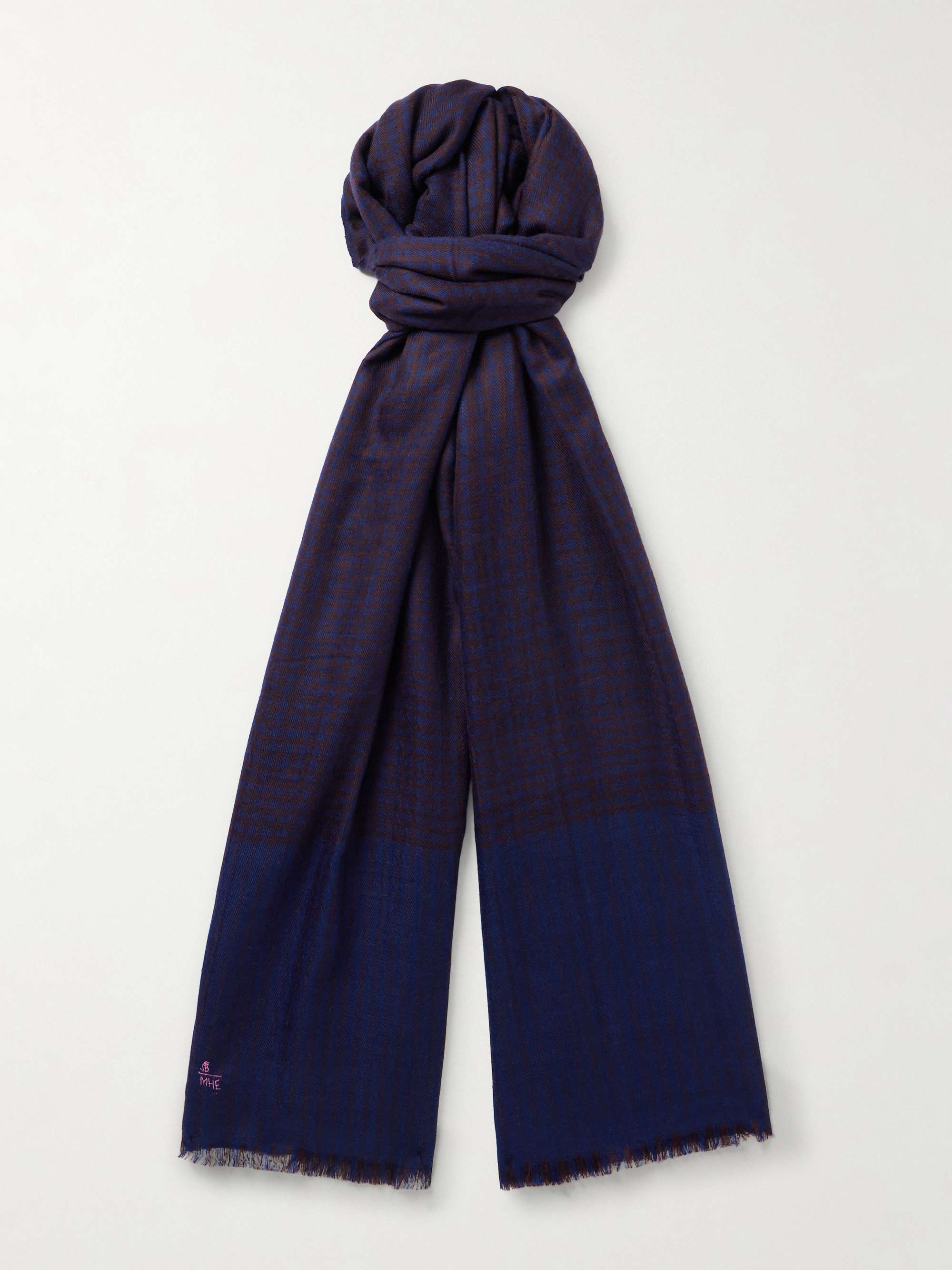 ANDERSON & SHEPPARD + Camoshita Checked Cashmere Scarf