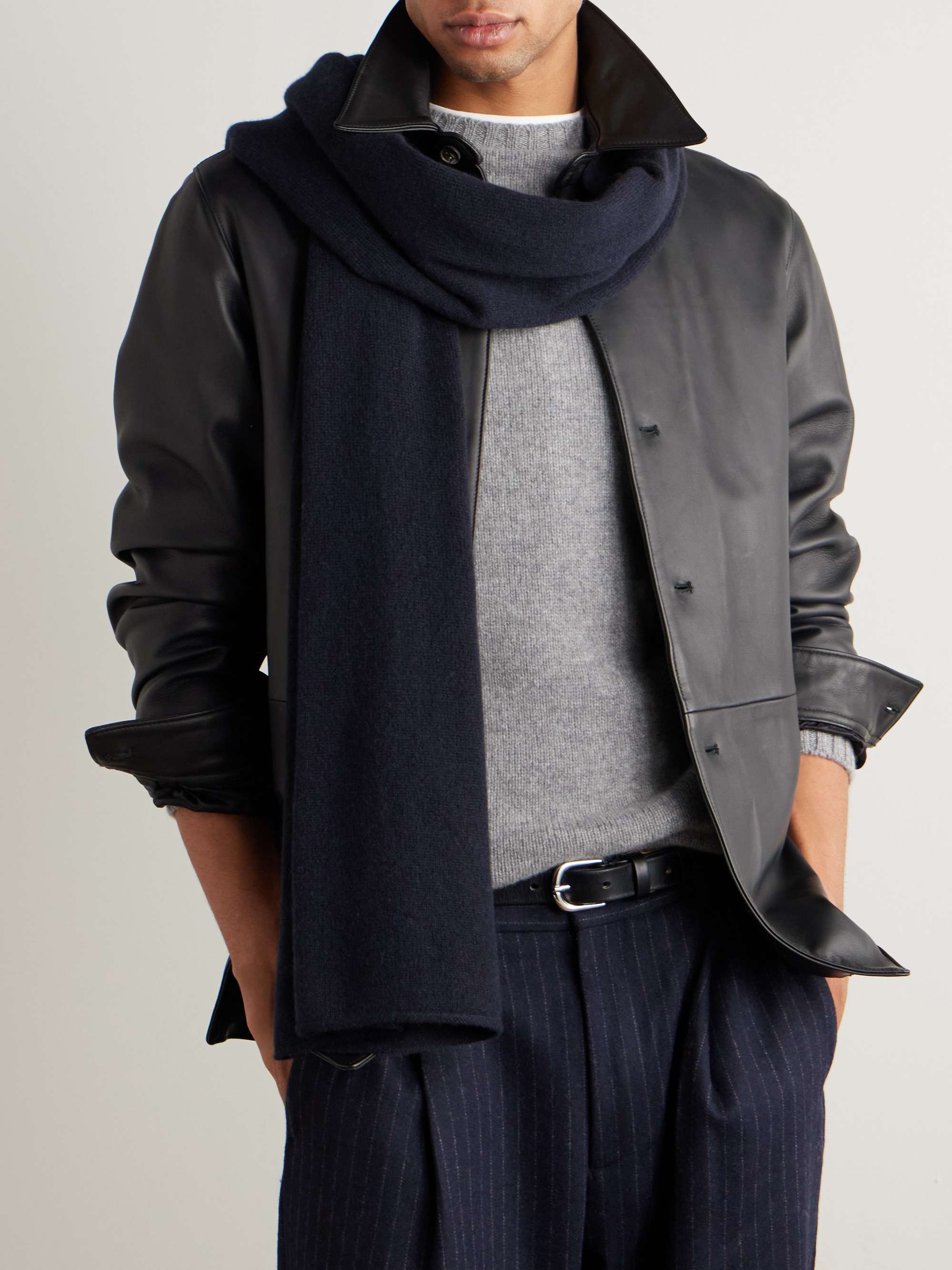 ANDERSON & SHEPPARD Ribbed Cashmere Scarf
