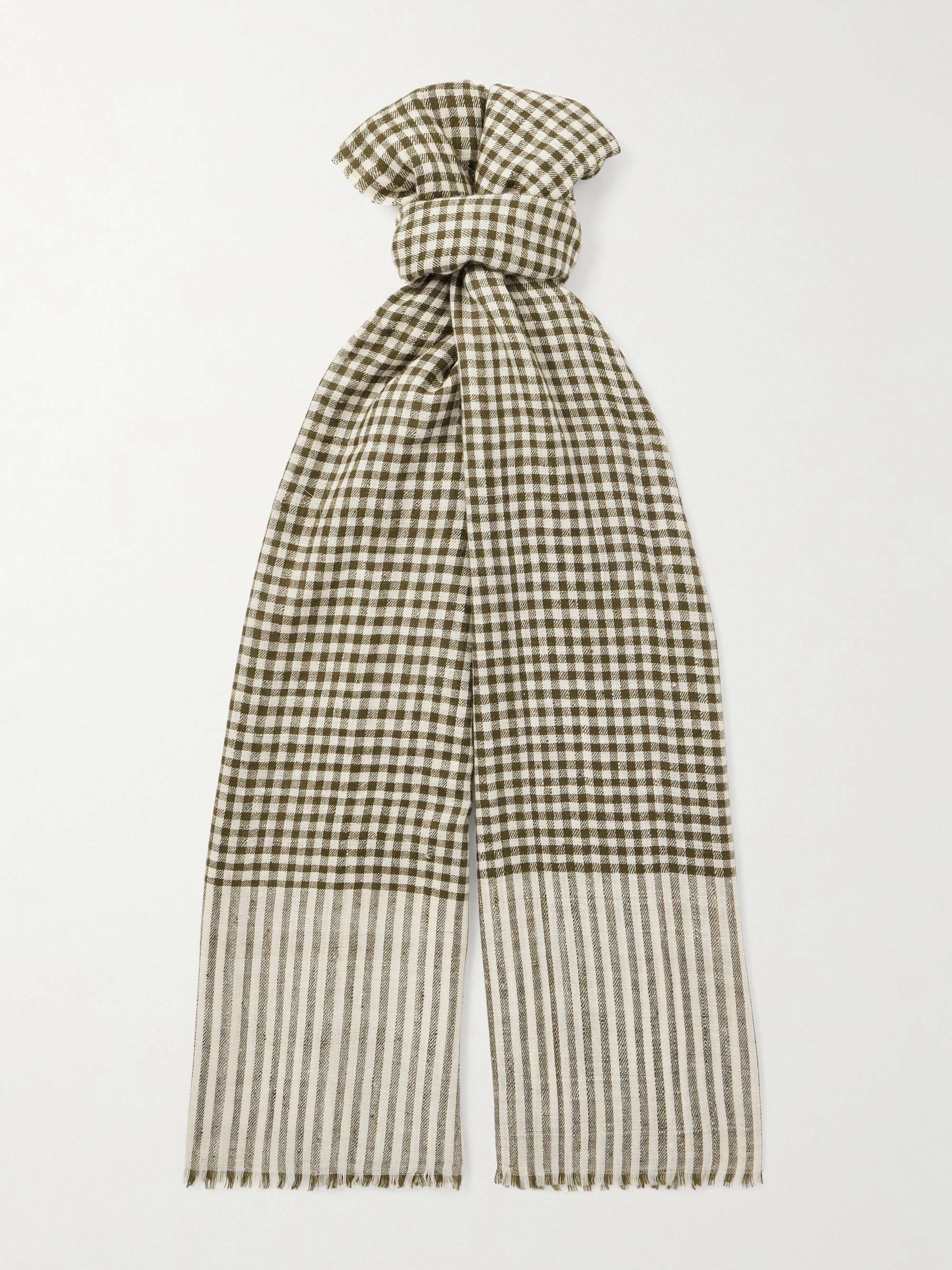 ANDERSON & SHEPPARD + Camoshita Checked Cashmere Scarf