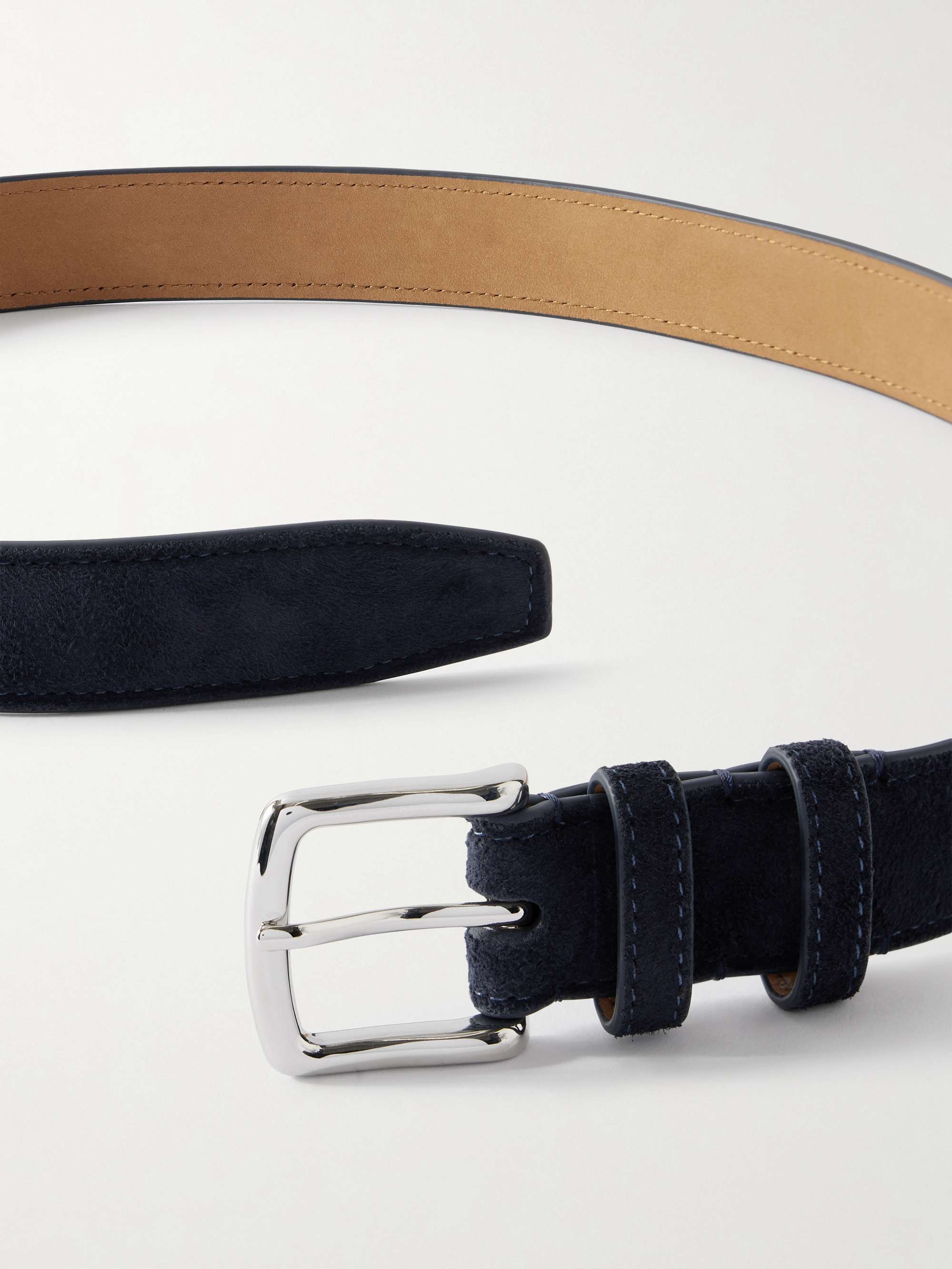 GEORGE CLEVERLEY 3.5cm Brown 1786 Russian Hide Vegetable-Tanned Cross-Grain Leather Belt