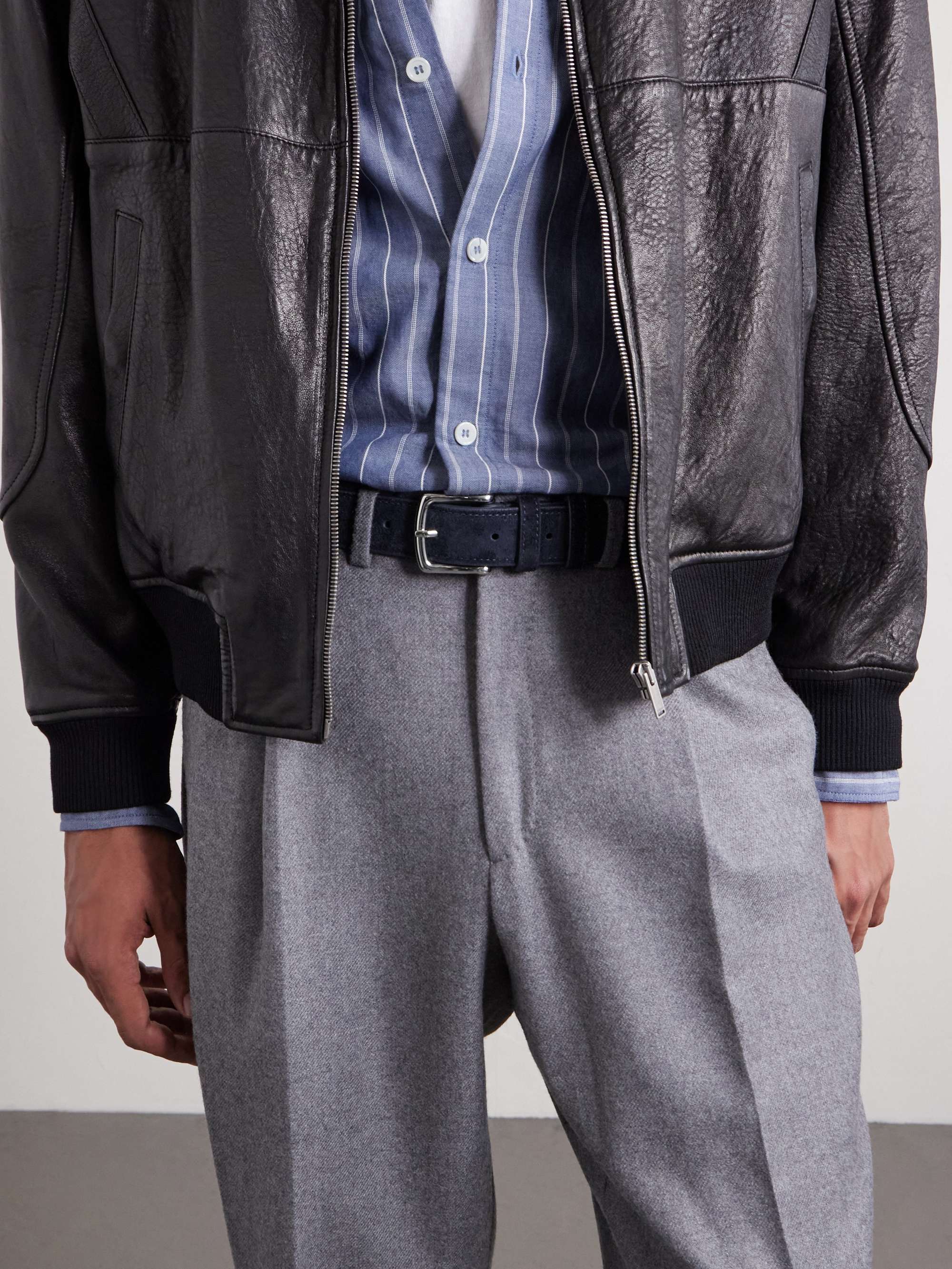 GEORGE CLEVERLEY 3.5cm Brown 1786 Russian Hide Vegetable-Tanned Cross-Grain Leather Belt