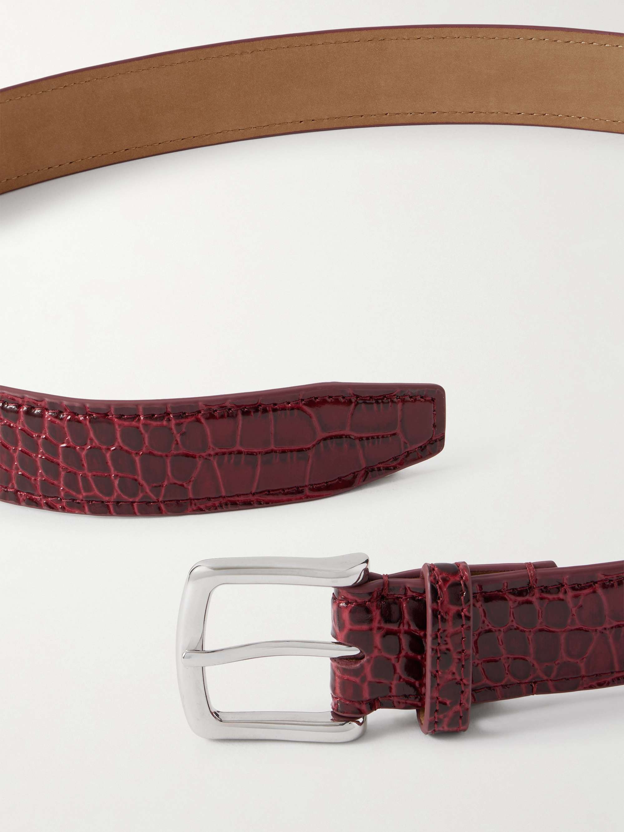 GEORGE CLEVERLEY 3.5cm Brown 1786 Russian Hide Vegetable-Tanned Cross-Grain Leather Belt