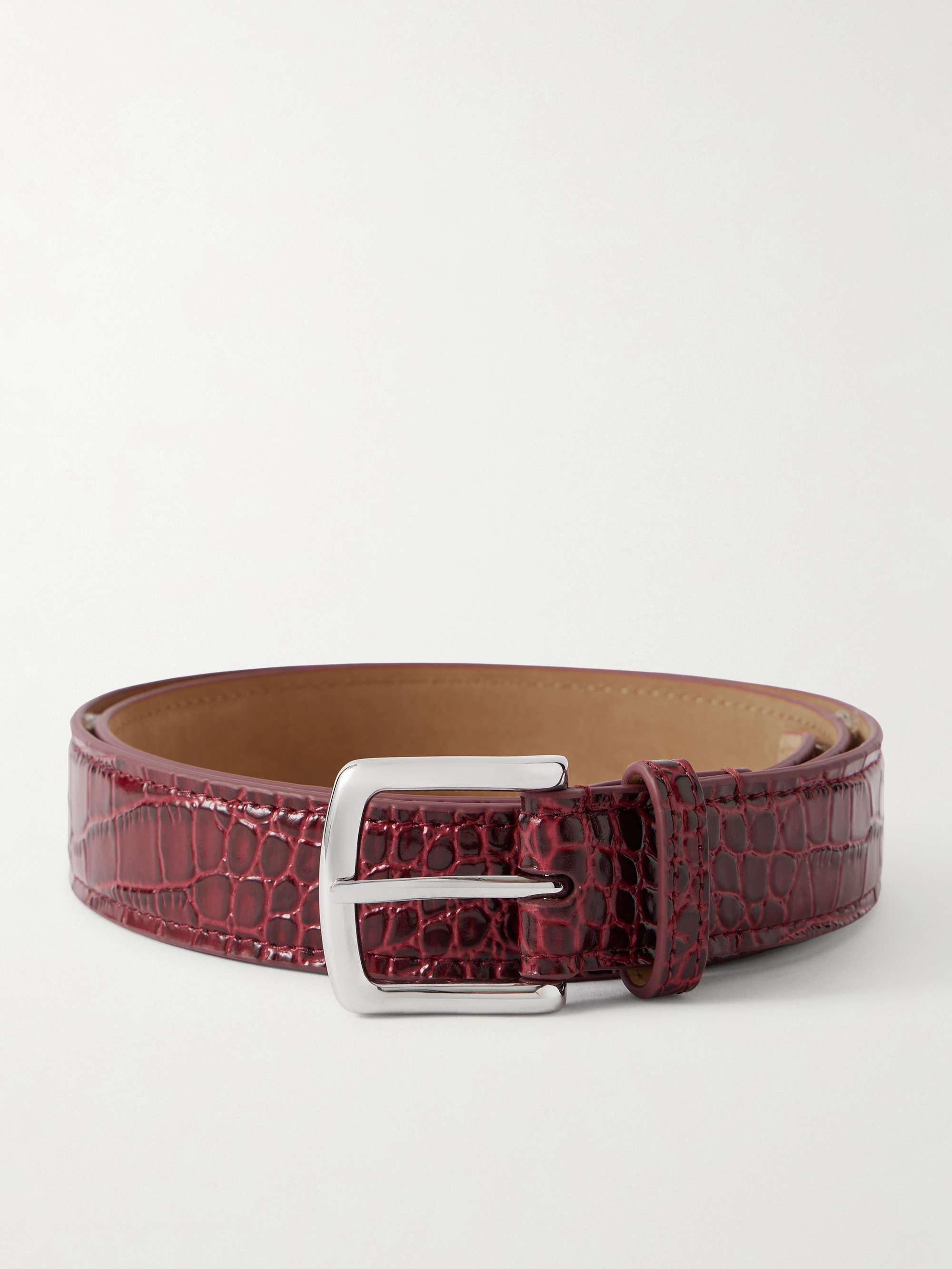 GEORGE CLEVERLEY 3.5cm Brown 1786 Russian Hide Vegetable-Tanned Cross-Grain Leather Belt