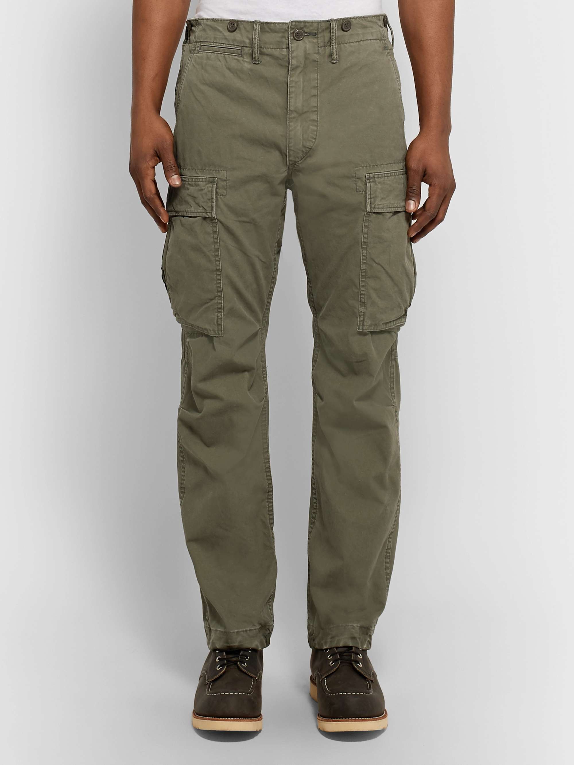 RRL Slim-Fit Tapered Washed-Cotton Cargo Trousers