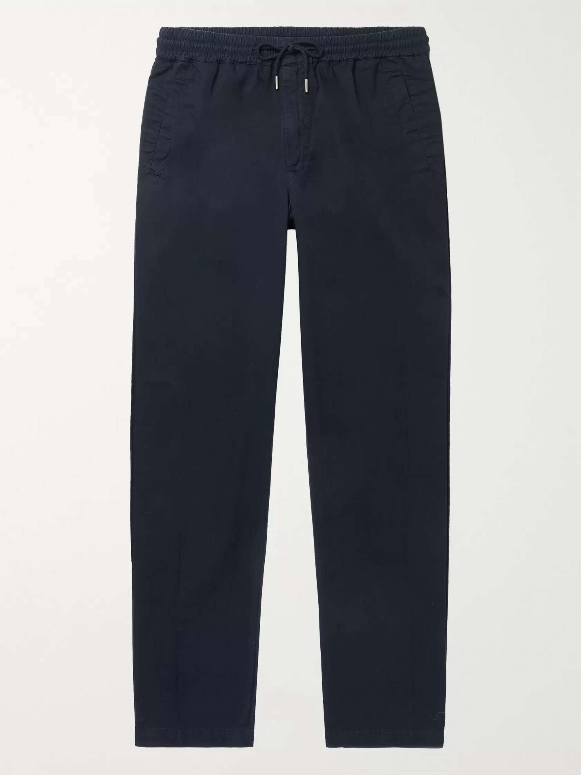 Tapered Cotton-Twill Drawstring Trousers