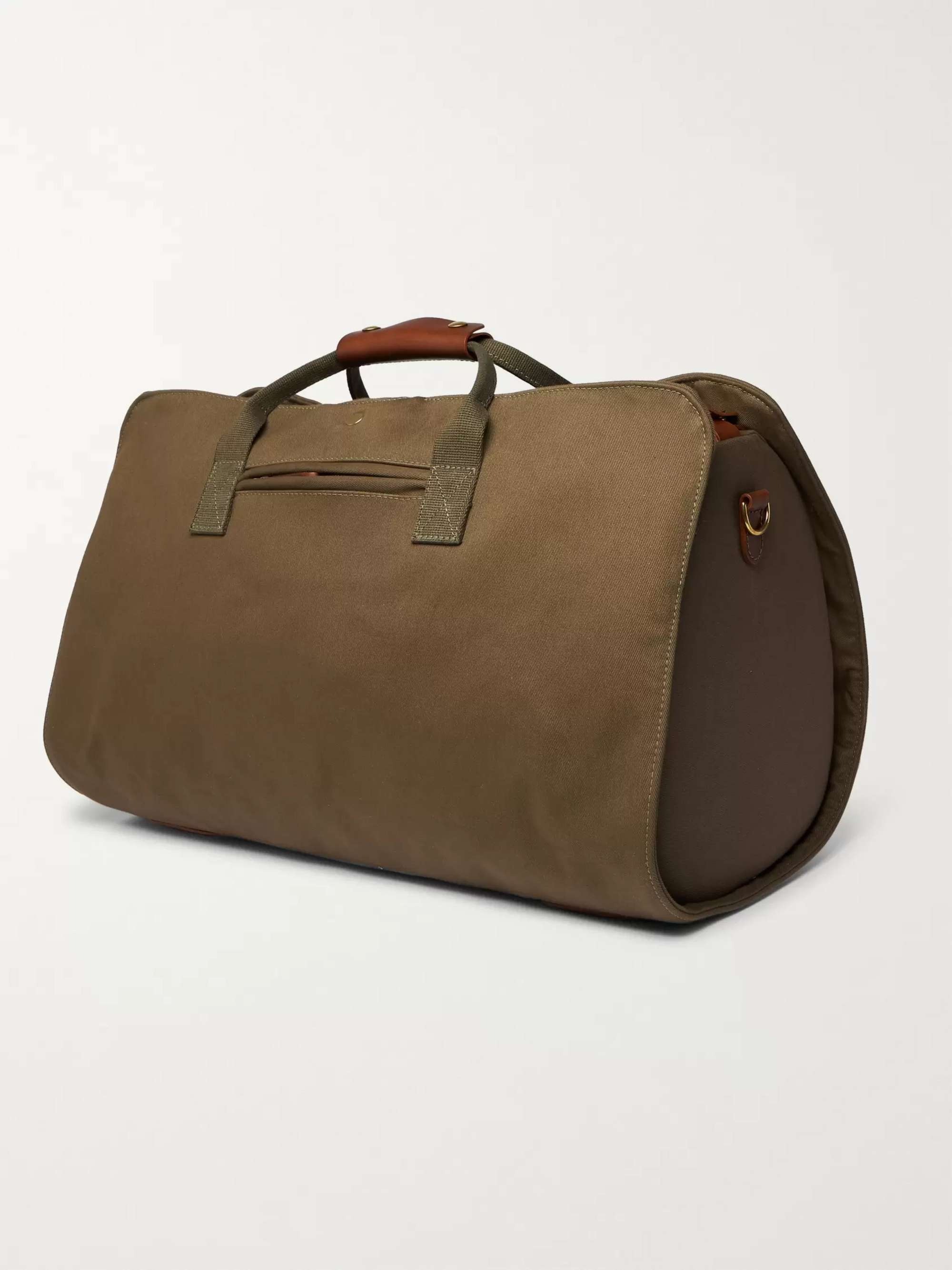 BENNETT WINCH Leather-Trimmed Cotton-Canvas Suit Carrier and Holdall