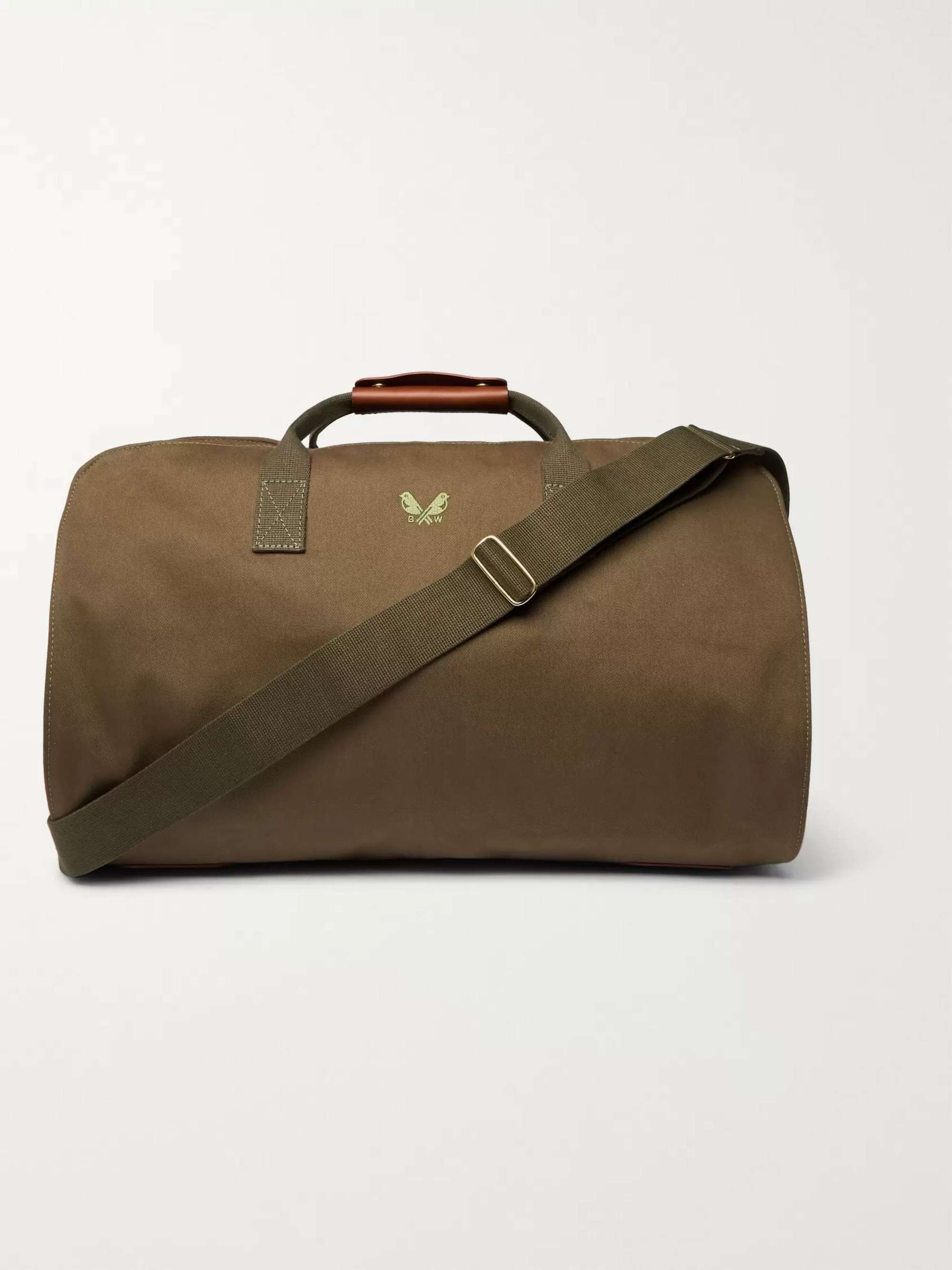 BENNETT WINCH Leather-Trimmed Cotton-Canvas Suit Carrier and Holdall