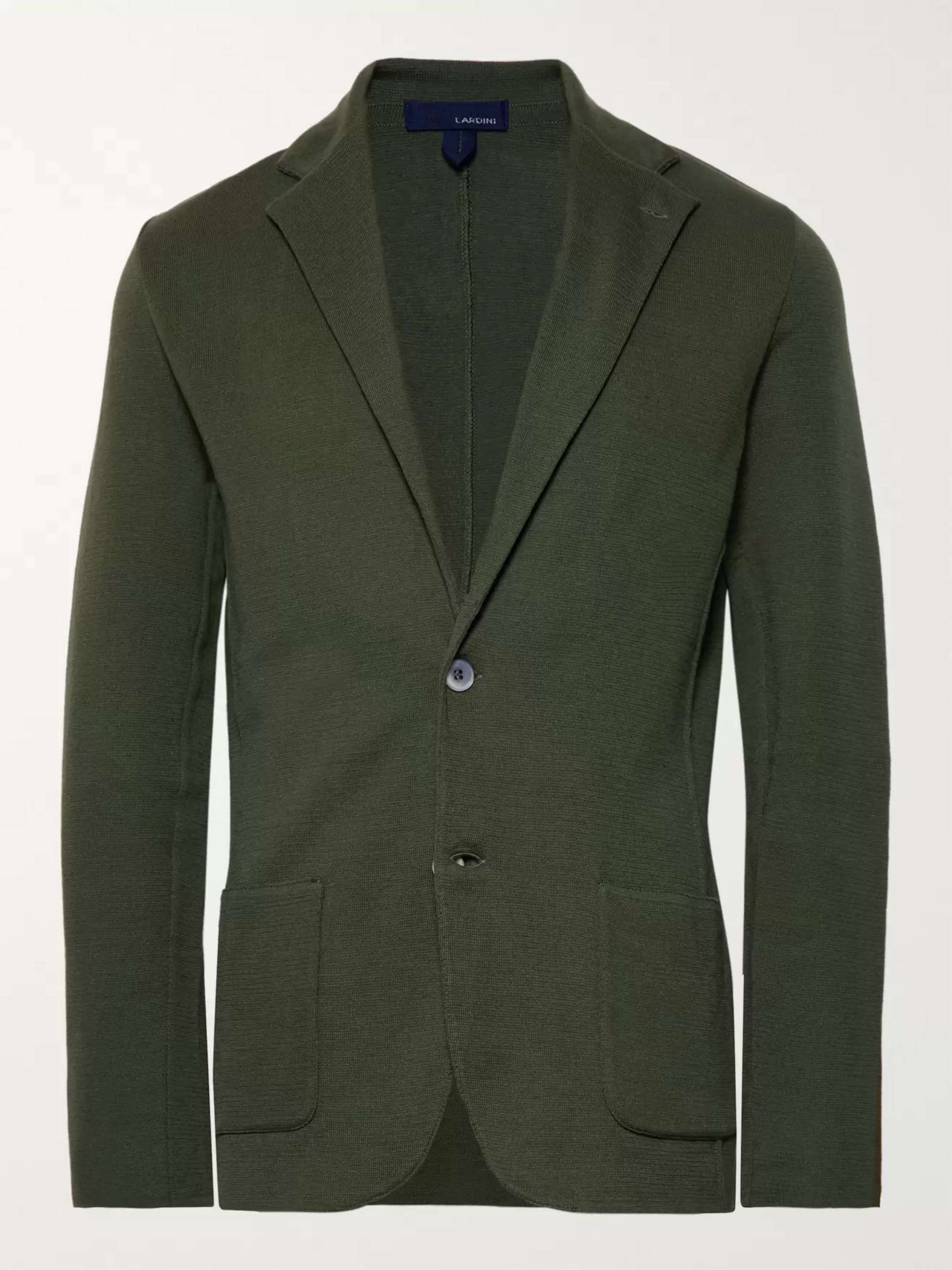 LARDINI Brown Slim-Fit Unstructured Cotton Blazer