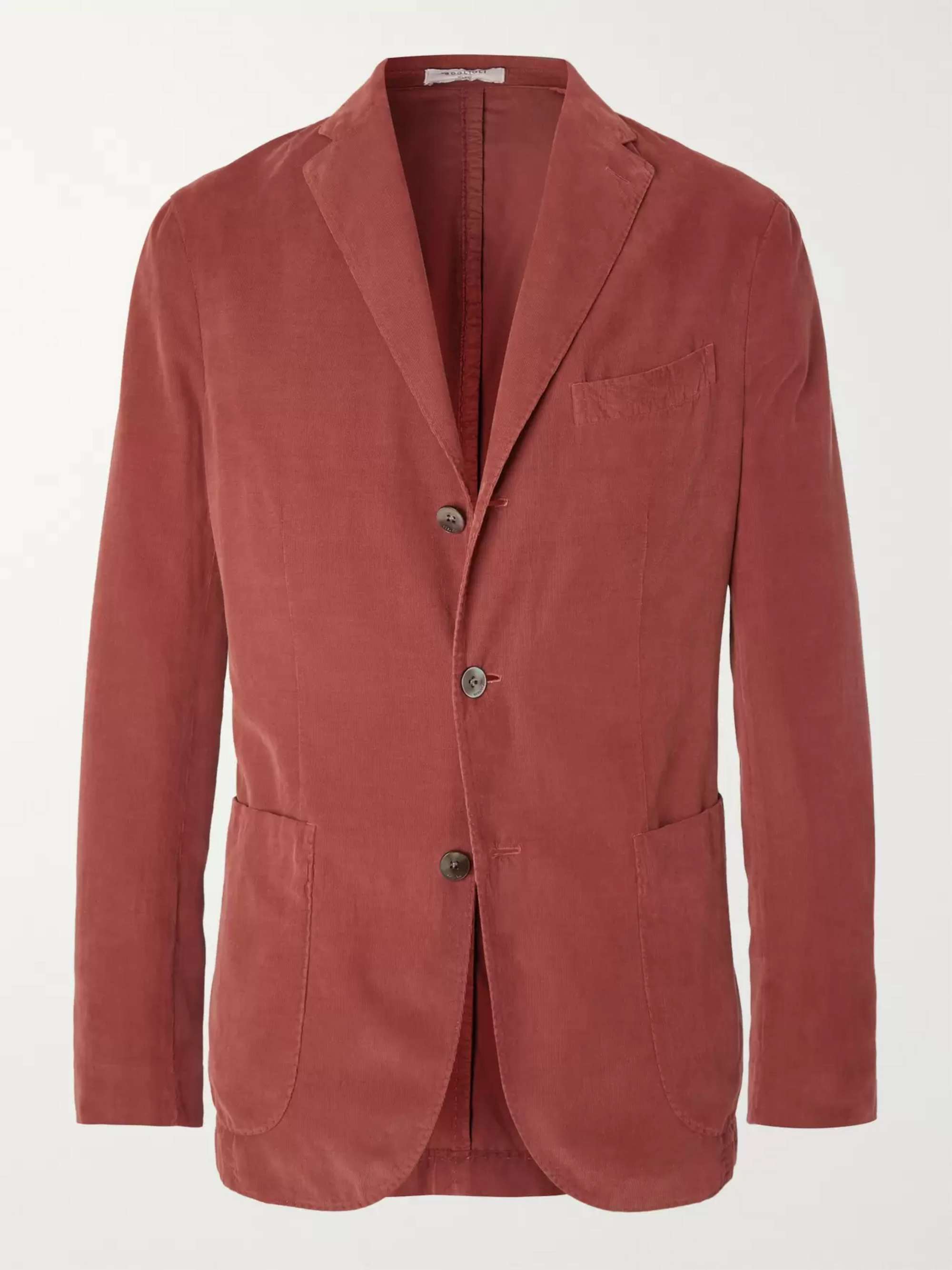 BOGLIOLI Navy Unstructured Cotton-Corduroy Blazer