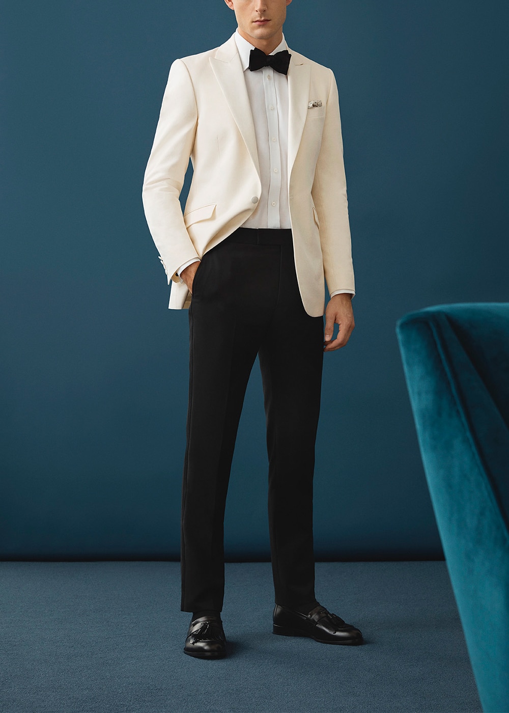 Slim Fit Flat Front Stretch Tuxedo Trousers  MS Collection  MS