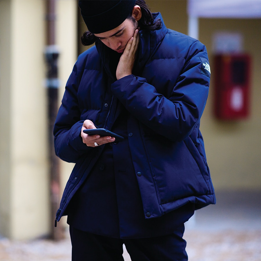 Down jacket over suit hotsell