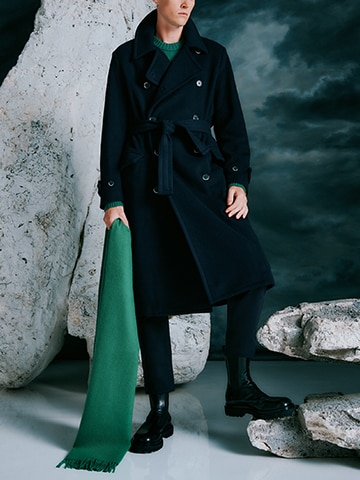 Wool linen maxi trench coat · www.tiacandia.com
