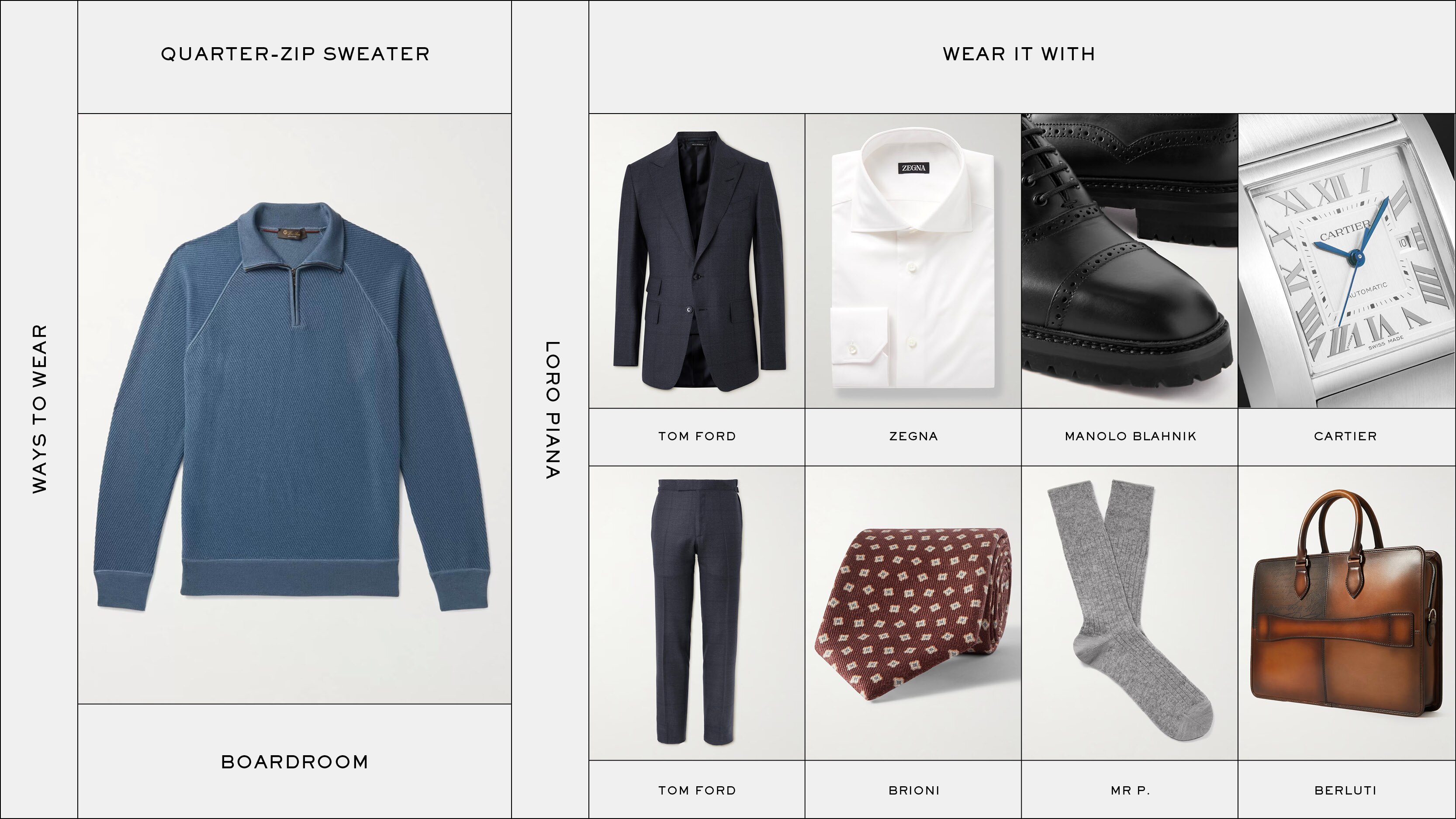 Quarter zip sales under blazer