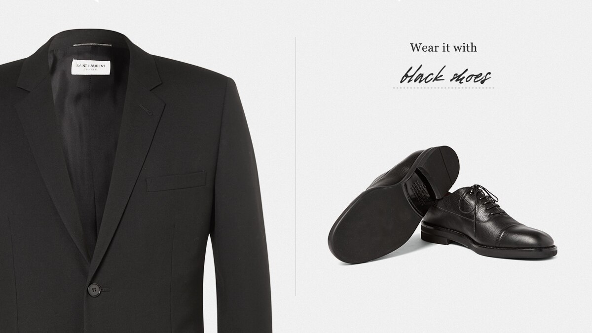 shoe color for black suit