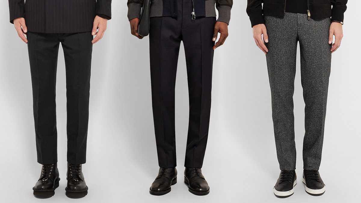 De Petrillo - Brown Grey Wool Flannel Modello E Trousers | Baltzar