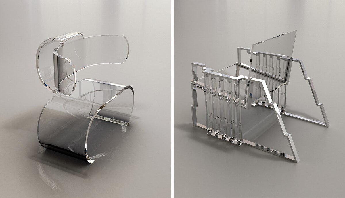 Charles hollis jones lucite chairs cheap