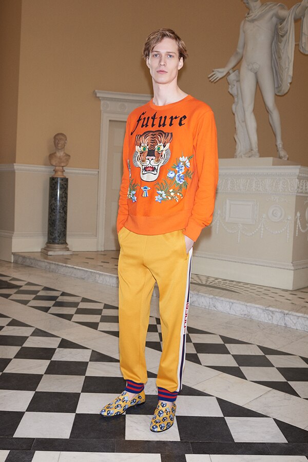 orange gucci tracksuit