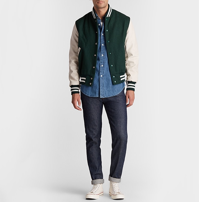 Varsity jacket outfit  Varsity jacket outfit, Jacket outfits, Leather pants