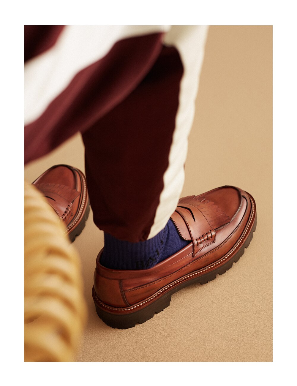 Lug Sole Loafer in Navy Suede