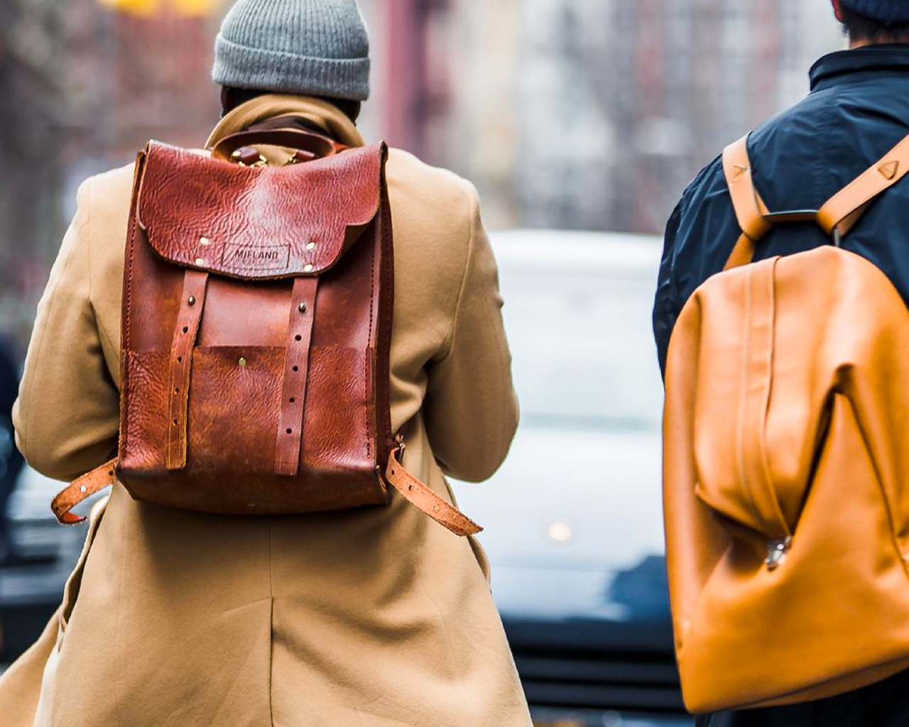 Leather look backpack mens outlet