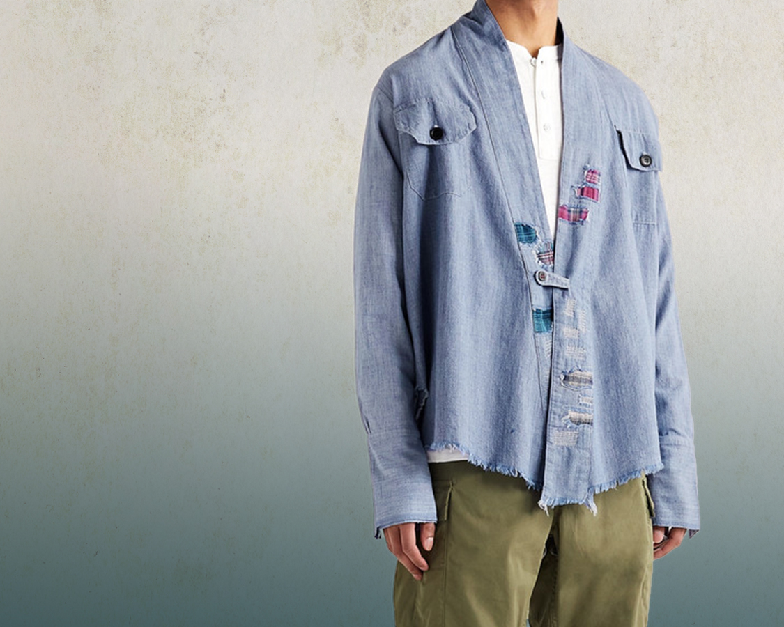 Greg Lauren/グレッグ ローレン】Mixed long blanket kimono