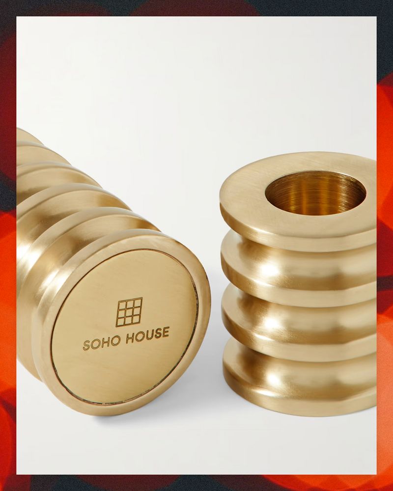The Soho Home brushed-brass candle holders