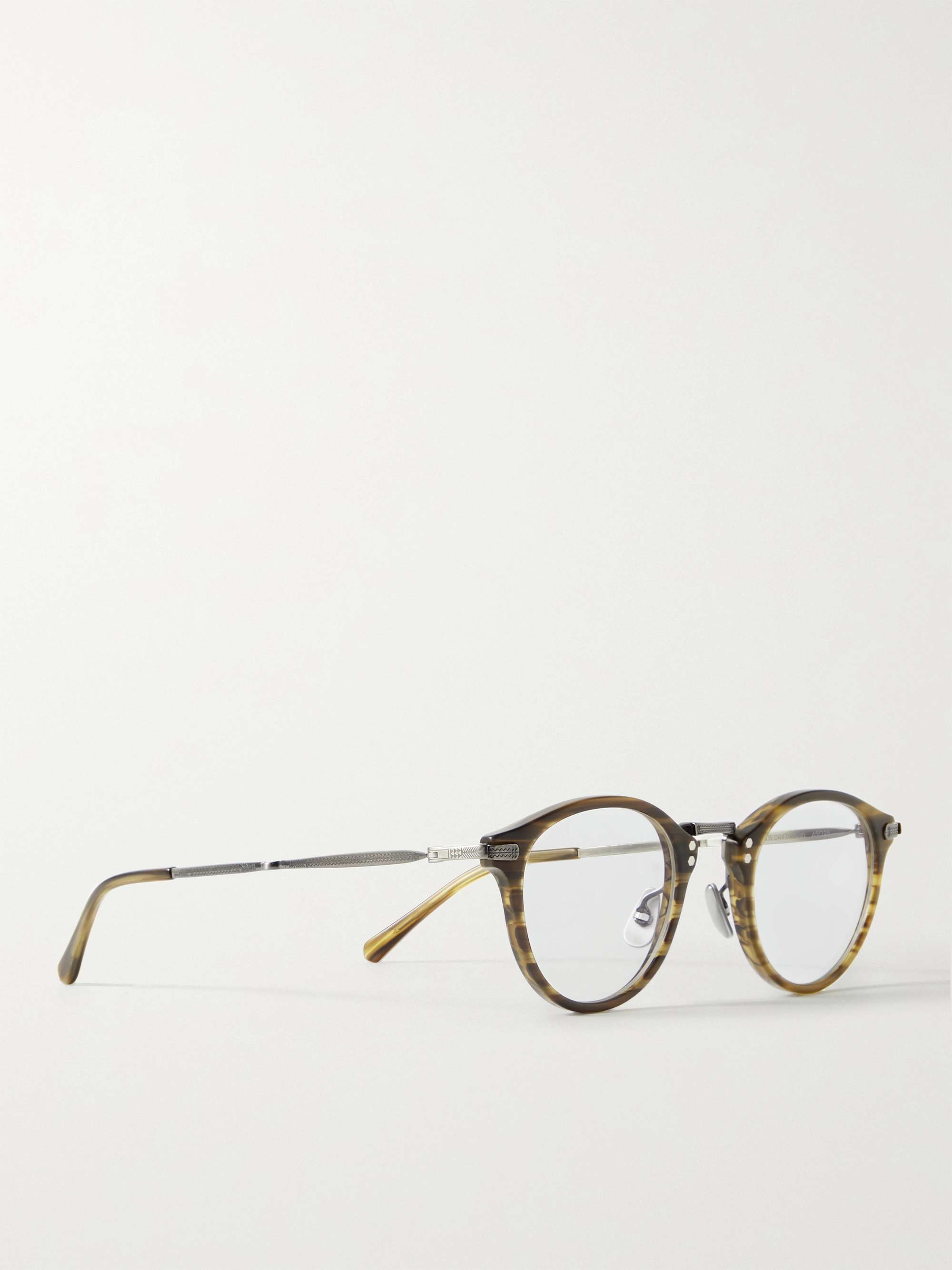 MR LEIGHT Stanley C Round-Frame Acetate and Gunmetal-Tone Optical Glasses