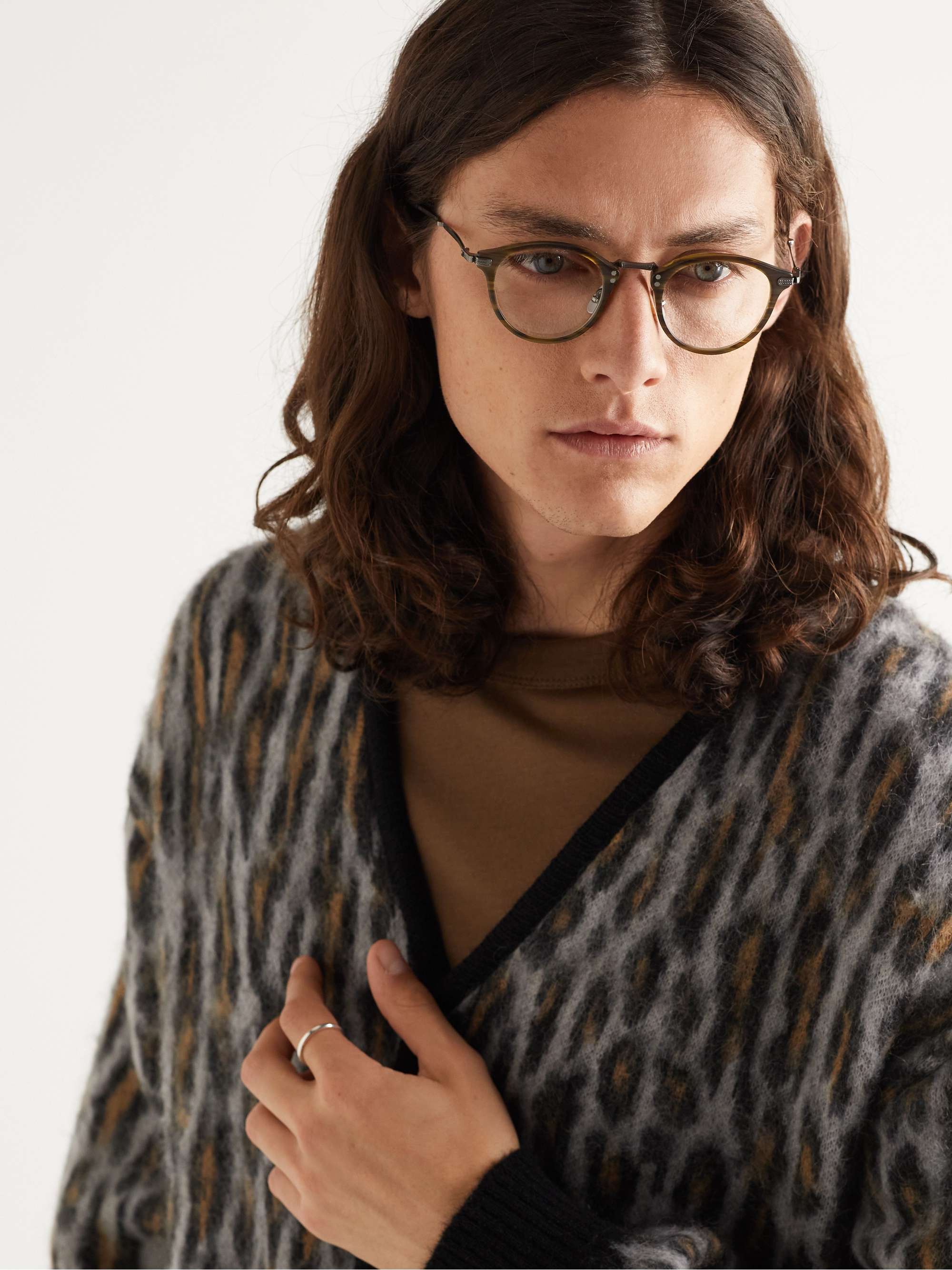 MR LEIGHT Stanley C Round-Frame Acetate and Gunmetal-Tone Optical Glasses