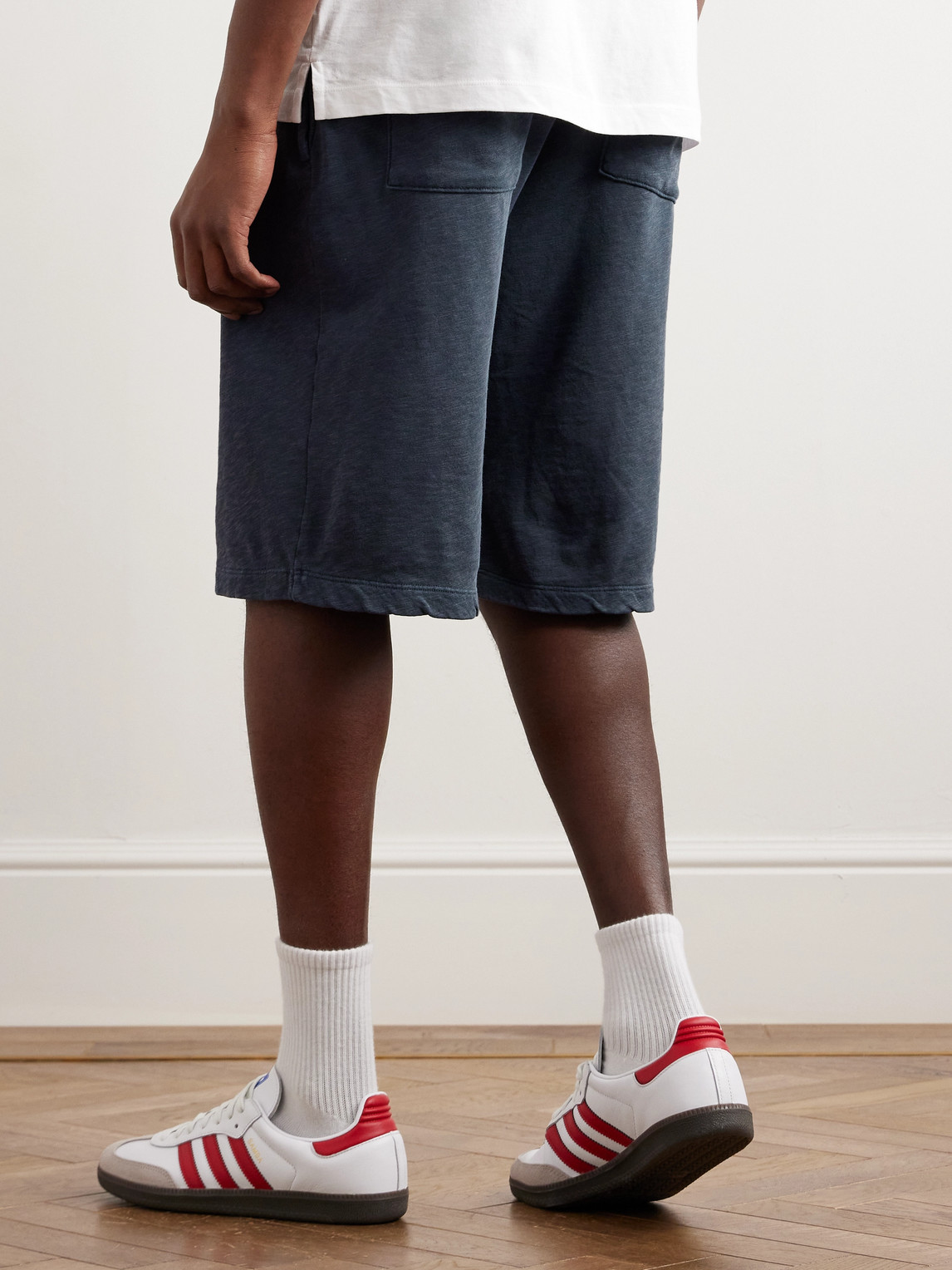 JAMES PERSE MÉLANGE LOOPBACK COTTON-JERSEY DRAWSTRING SHORTS