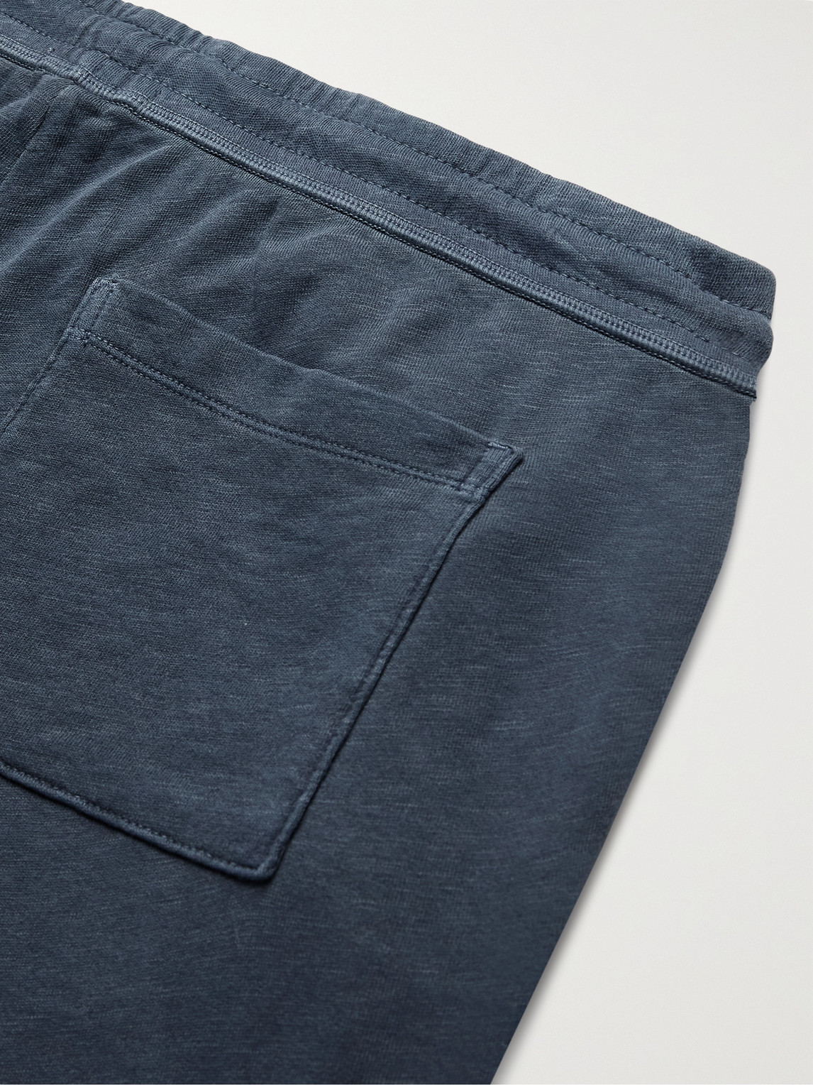 Shop James Perse Mélange Loopback Cotton-jersey Drawstring Shorts In Blue