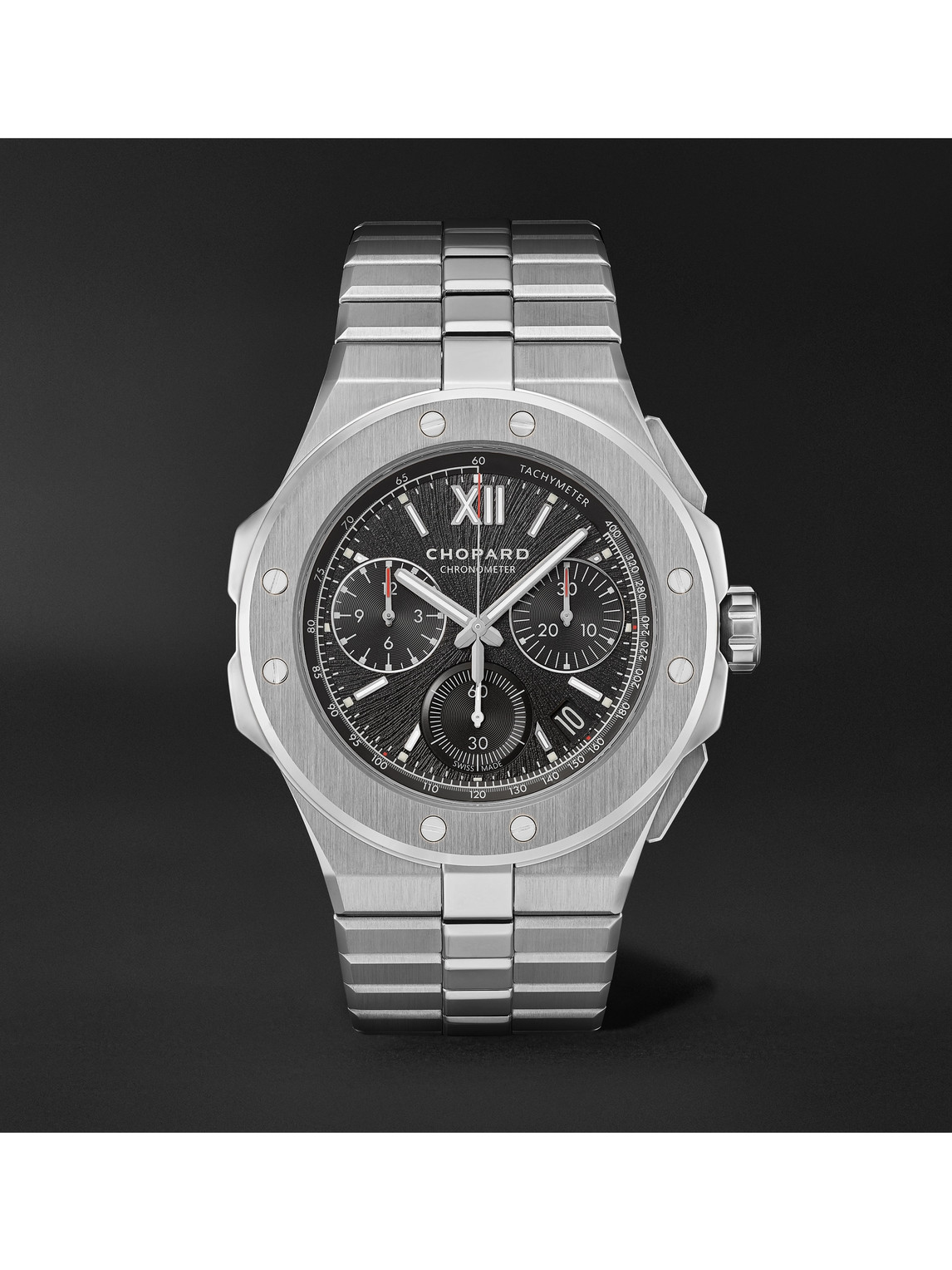 Chopard Alpine Eagle Xl Chrono Automatic 44mm Lucent Steel Watch, Ref. No. 298609-3002 In Black