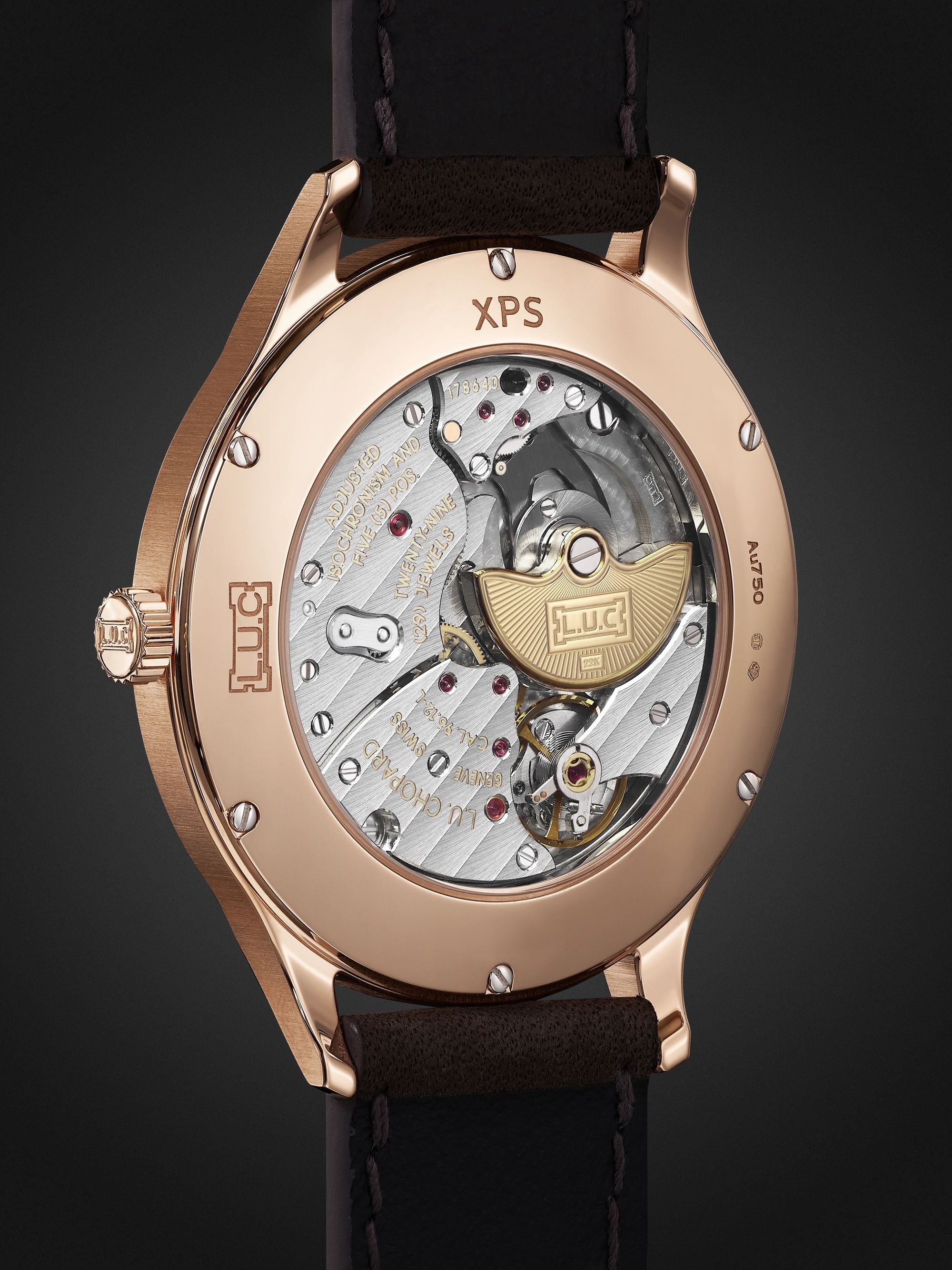 CHOPARD L.U.C XPS Automatic 40mm 18-Karat Rose Gold and Nubuck Watch, Ref. No. 161948-5003