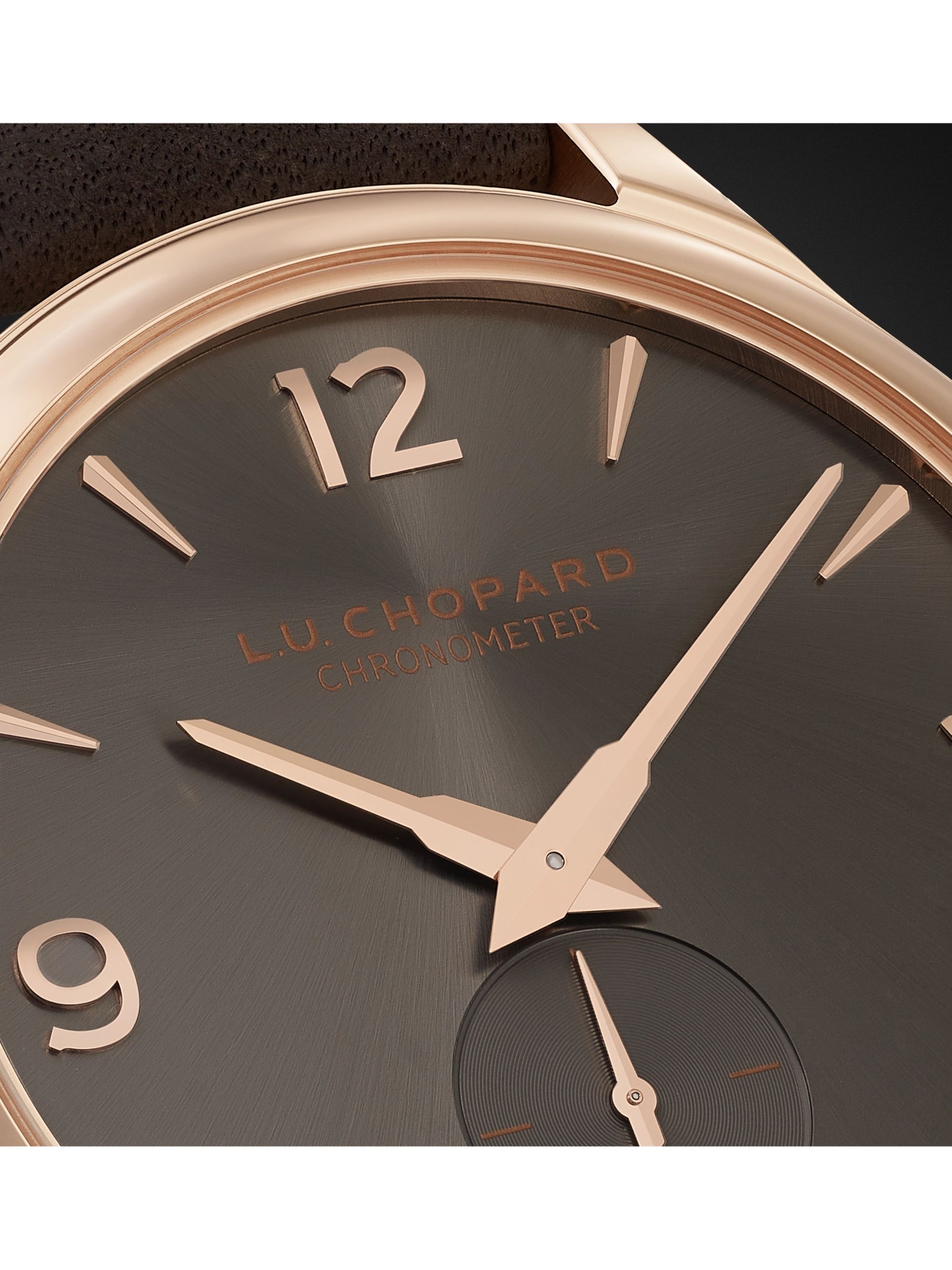 CHOPARD L.U.C XPS Automatic 40mm 18-Karat Rose Gold and Nubuck Watch, Ref. No. 161948-5003