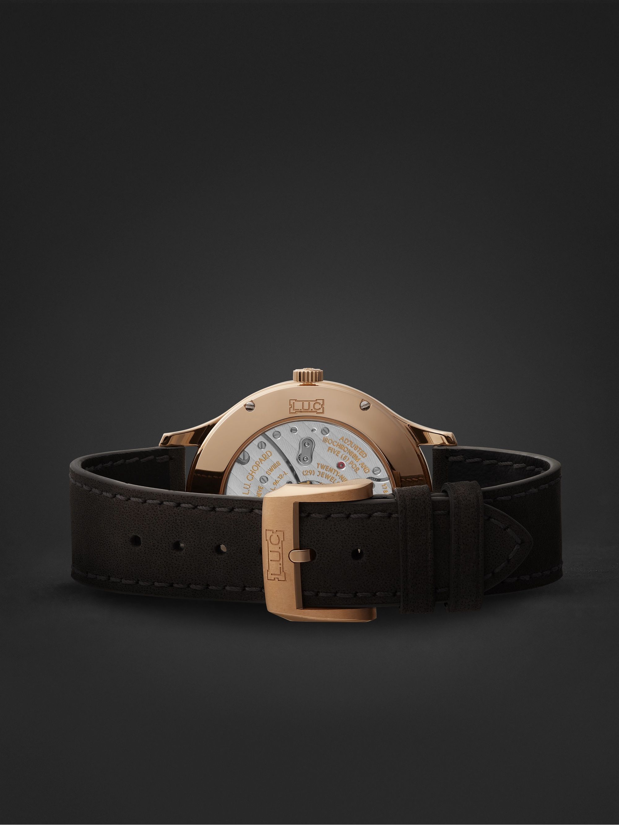 CHOPARD L.U.C XPS Automatic 40mm 18-Karat Rose Gold and Nubuck Watch, Ref. No. 161948-5003