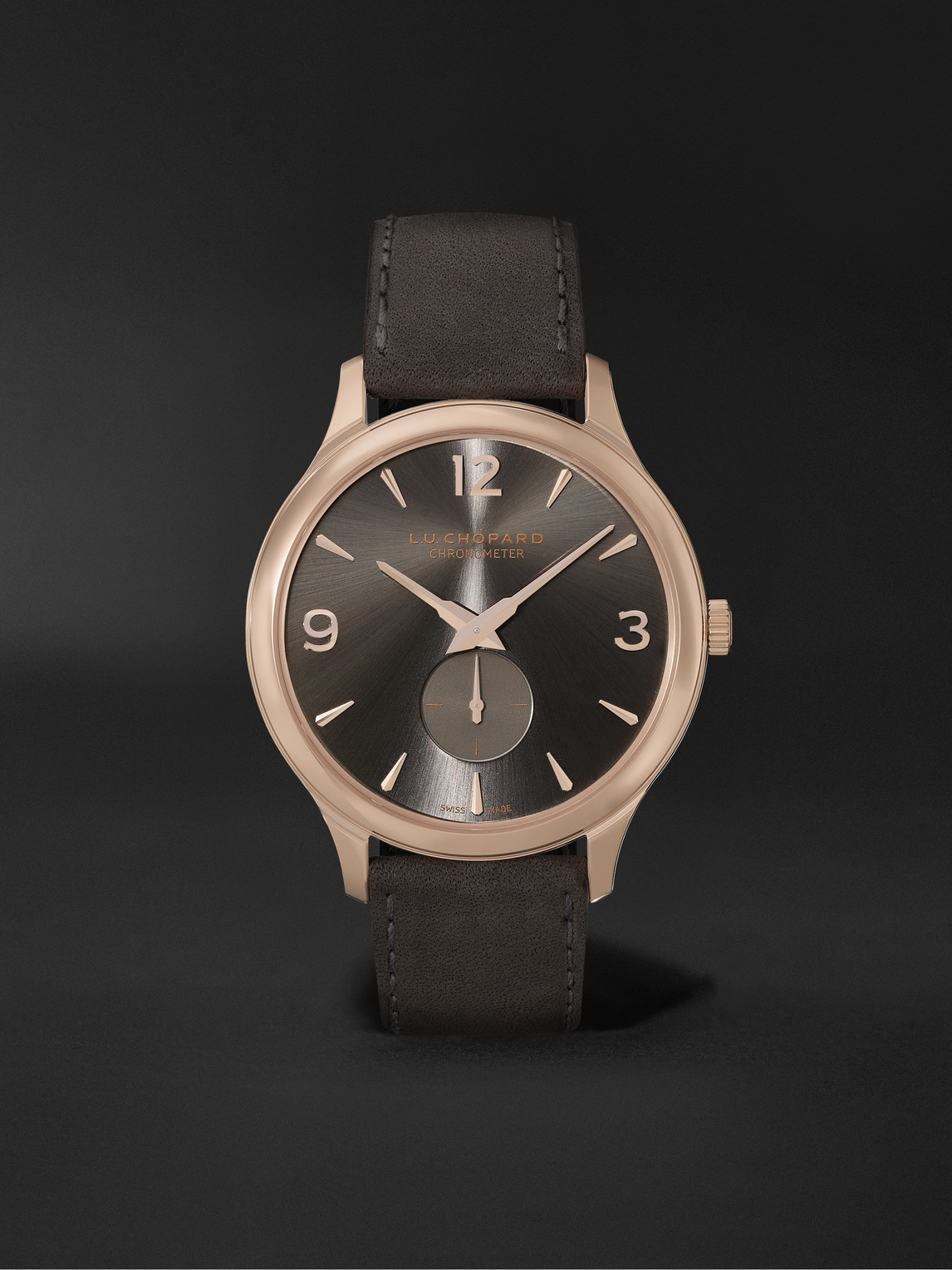 Chopard L.U.C XPS Automatic 40mm 18-Karat Rose Gold and Nubuck Watch, Ref. No. 161948-5003 - Men