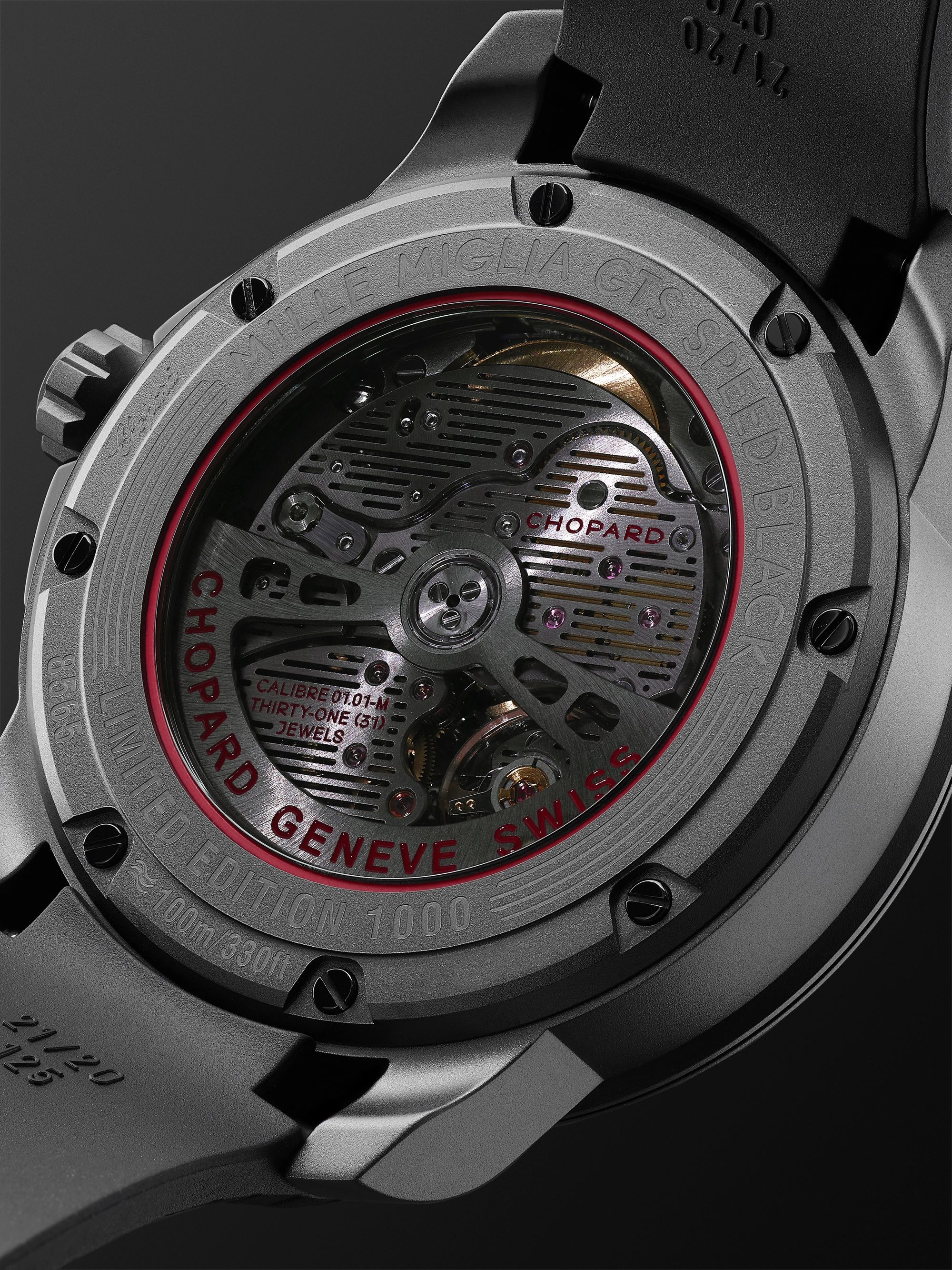 CHOPARD Mille Miglia GTS Speedblack Automatic Speed Limited Edition 43mm DLC-Coated Stainless Steel and Rubber Watch, Ref. No. 168565-3002