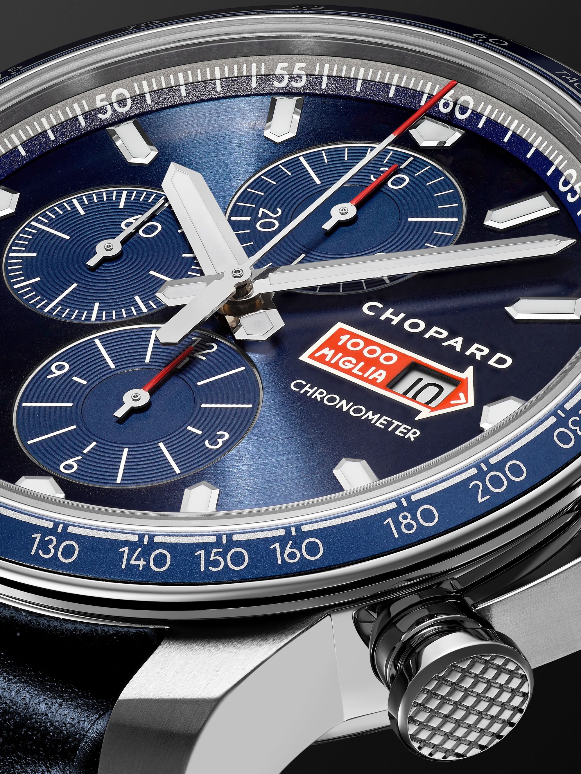 CHOPARD Mille Miglia GTS Azzurro Chrono Automatic Limited Edition 44mm Stainless Steel and Leather Watch, Ref. No. 168571-3007