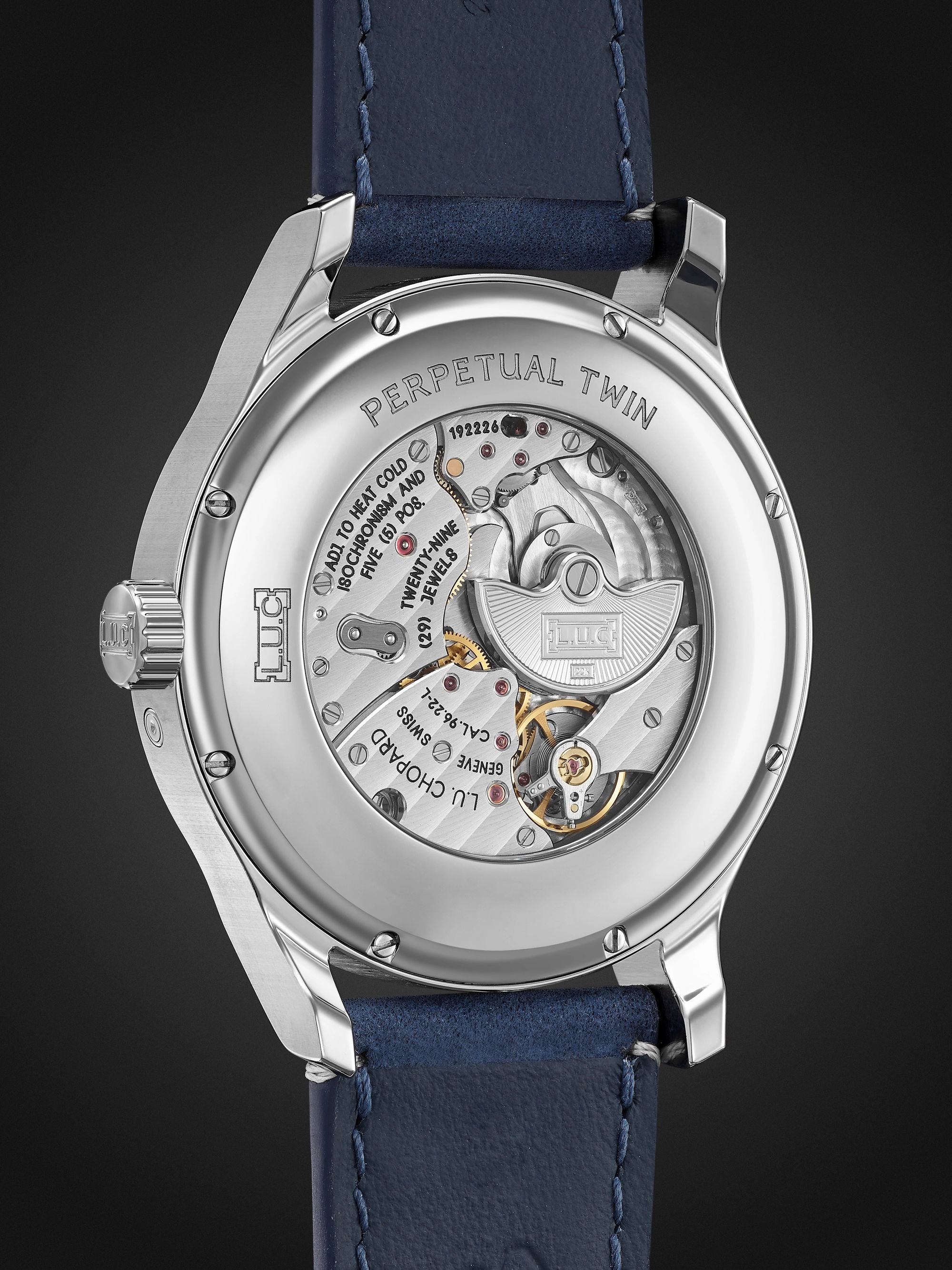 CHOPARD L.U.C Perpetual Twin Automatic Perpetual Calendar 43mm Stainless Steel and Nubuck Watch, Ref. No. 168561-3003