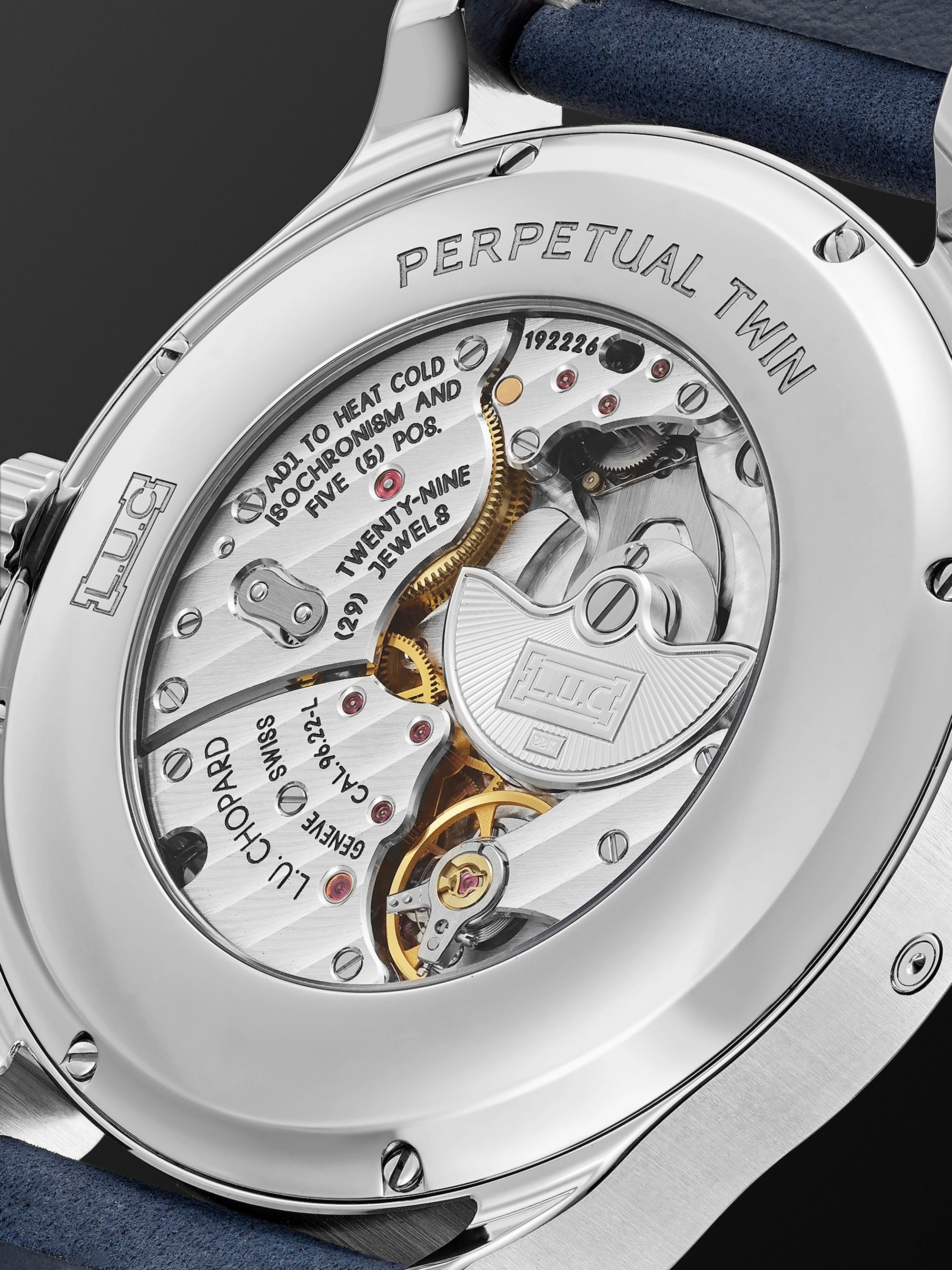 CHOPARD L.U.C Perpetual Twin Automatic Perpetual Calendar 43mm Stainless Steel and Nubuck Watch, Ref. No. 168561-3003