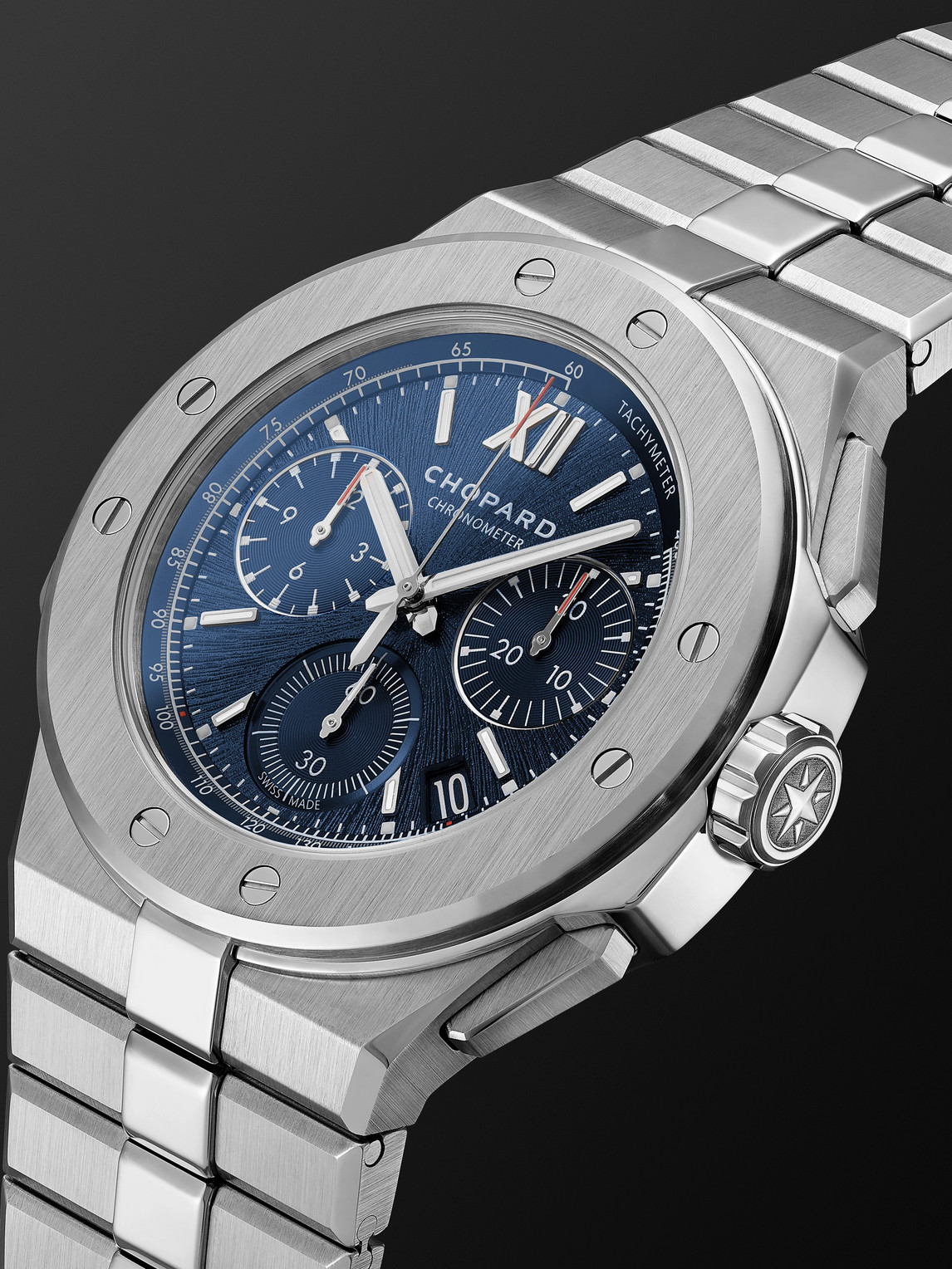 Shop Chopard Alpine Eagle Xl Chrono Automatic 44mm Lucent Steel Watch, Ref. No. 298609-3001 In Blue