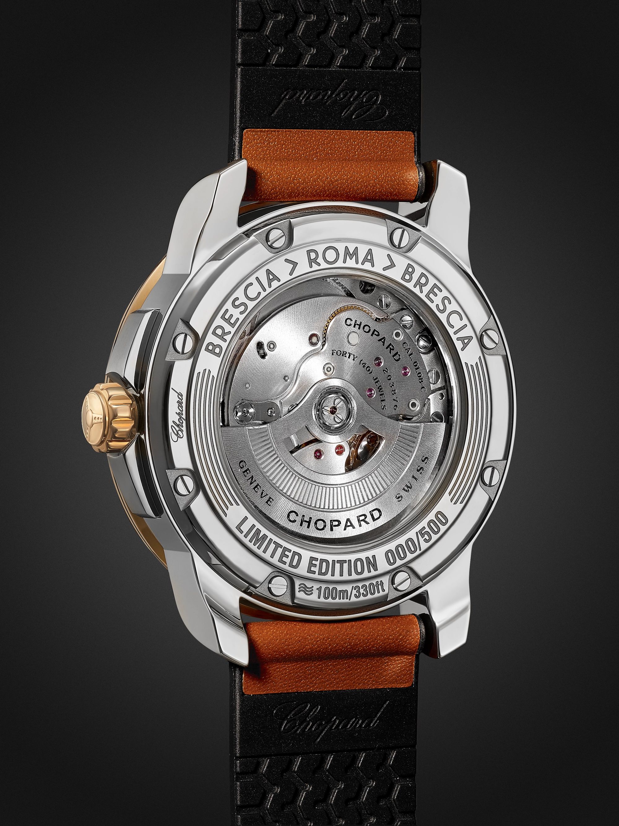 CHOPARD Mille Miglia GTS Power Control Limited Edition Automatic 43mm, 18-Karat Rose Gold, Stainless Steel and Leather Watch, Ref. No. 168566-6001