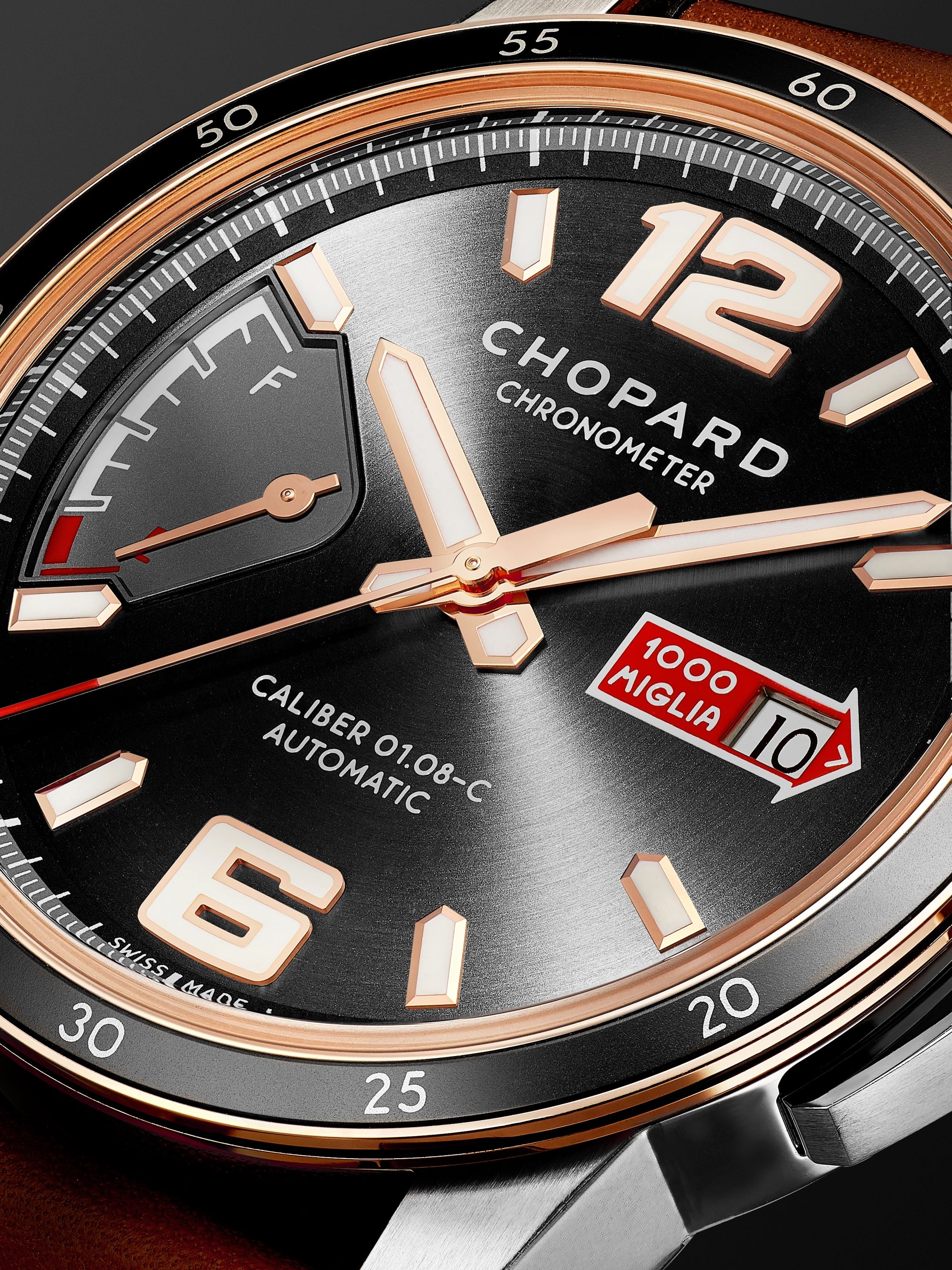 CHOPARD Mille Miglia GTS Power Control Limited Edition Automatic 43mm, 18-Karat Rose Gold, Stainless Steel and Leather Watch, Ref. No.