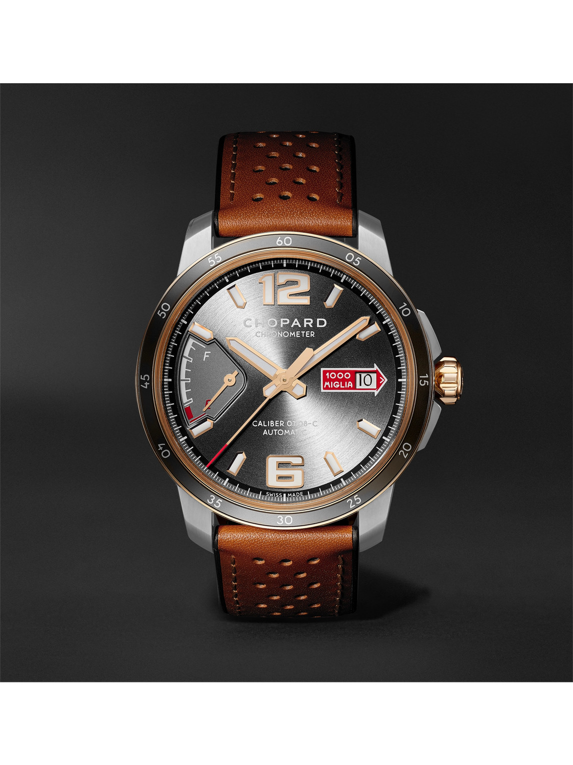 Mille Miglia GTS Power Control Limited Edition Automatic 43mm, 18-Karat Rose Gold, Stainless Steel and Leather Watch, Ref. No. 168566-6001