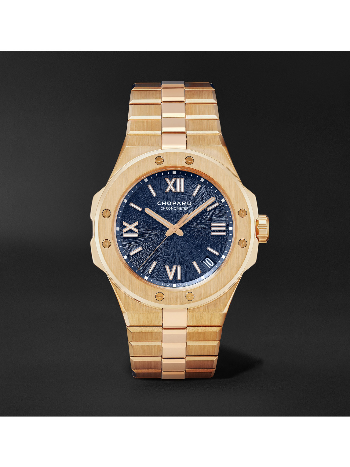 Chopard Alpine Eagle Large Automatic 41mm 18-karat Rose Gold Watch, Ref. No. 295363-5001 In Blue