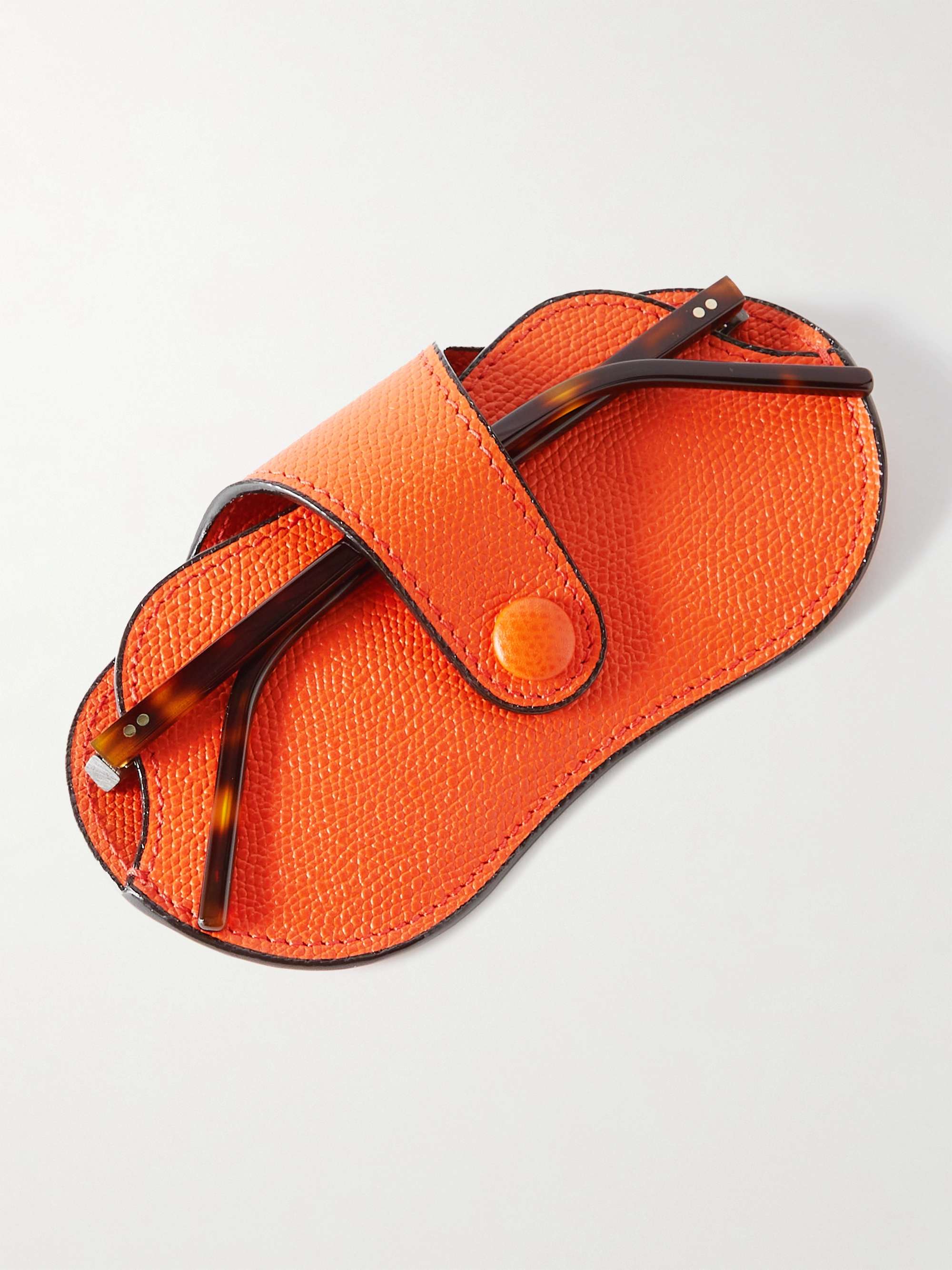 VALEXTRA Pebble-Grain Leather Sunglasses Case