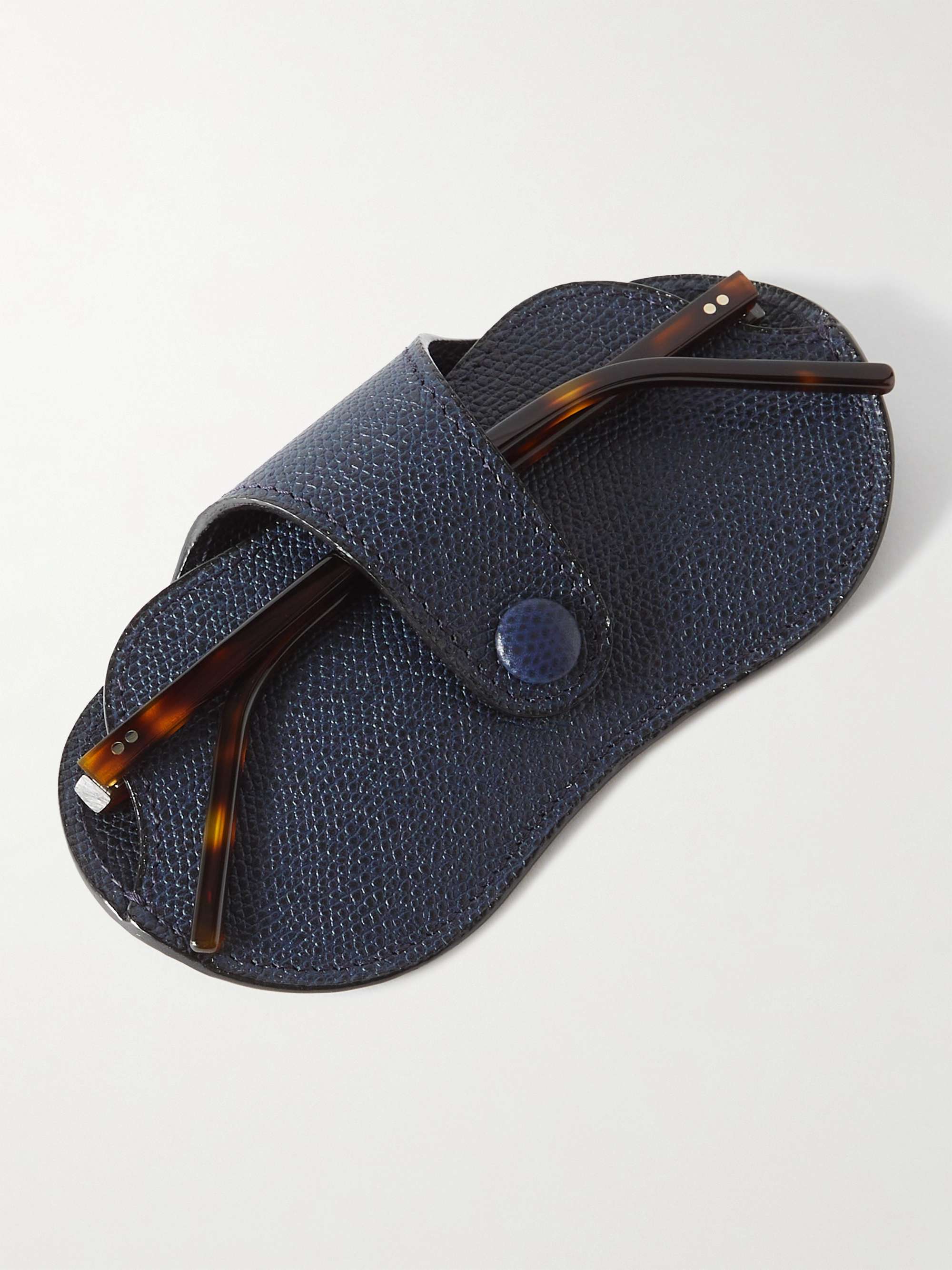 VALEXTRA Pebble-Grain Leather Sunglasses Case