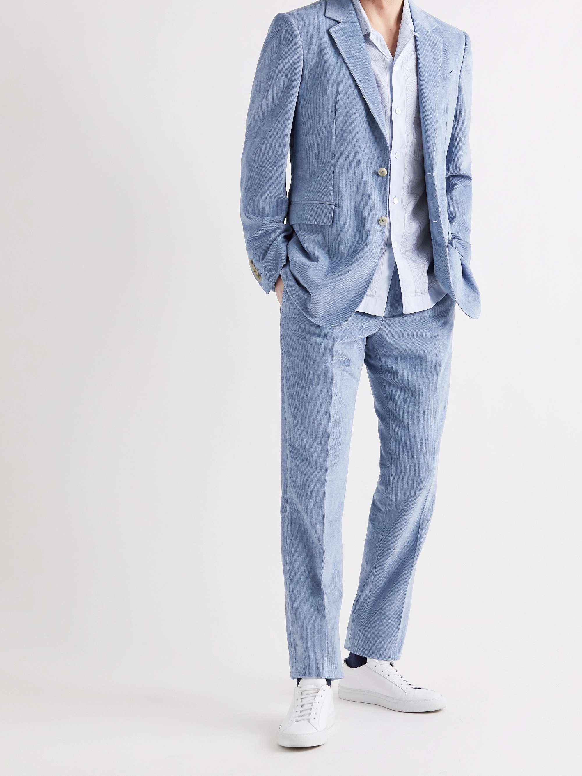GABRIELA HEARST Sebastian Linen and Cotton-Blend Needlecord Suit ...